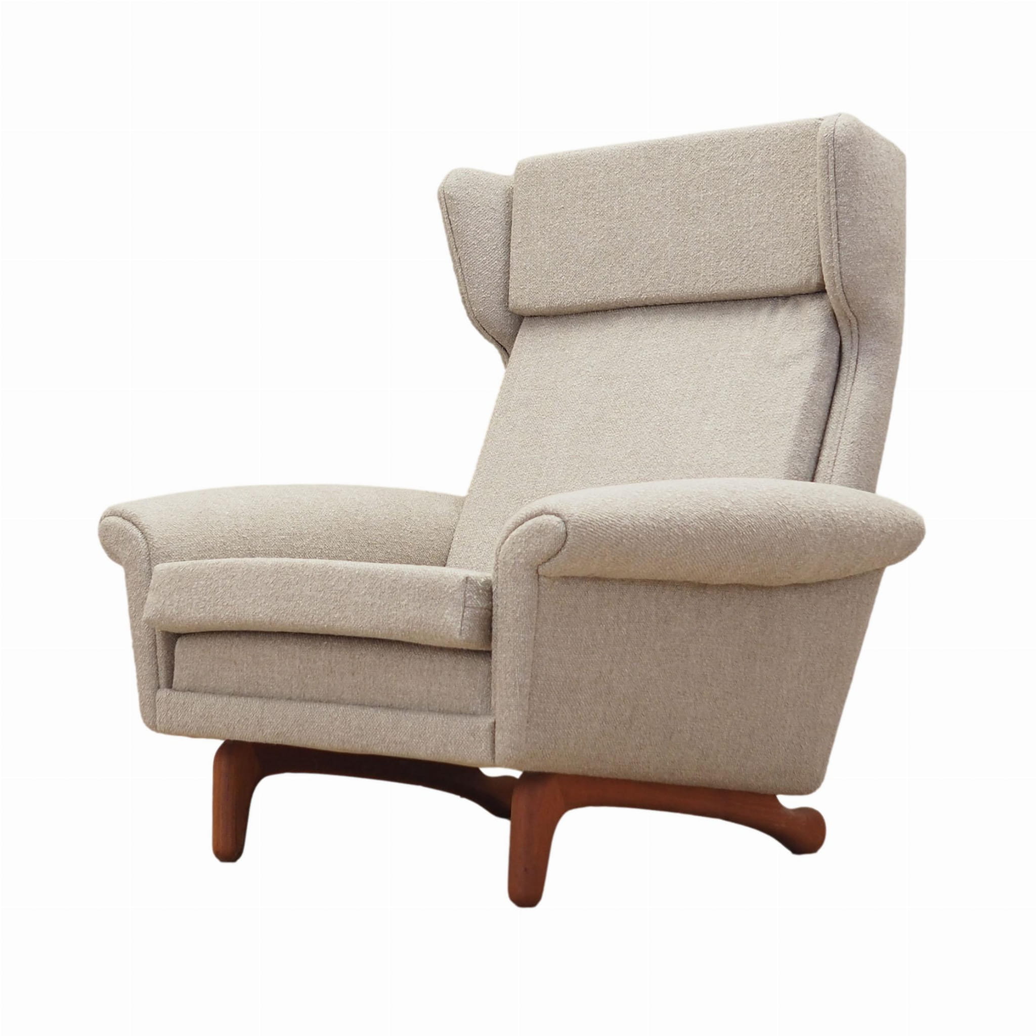 Vintage armchair Teak textile grey 1960s