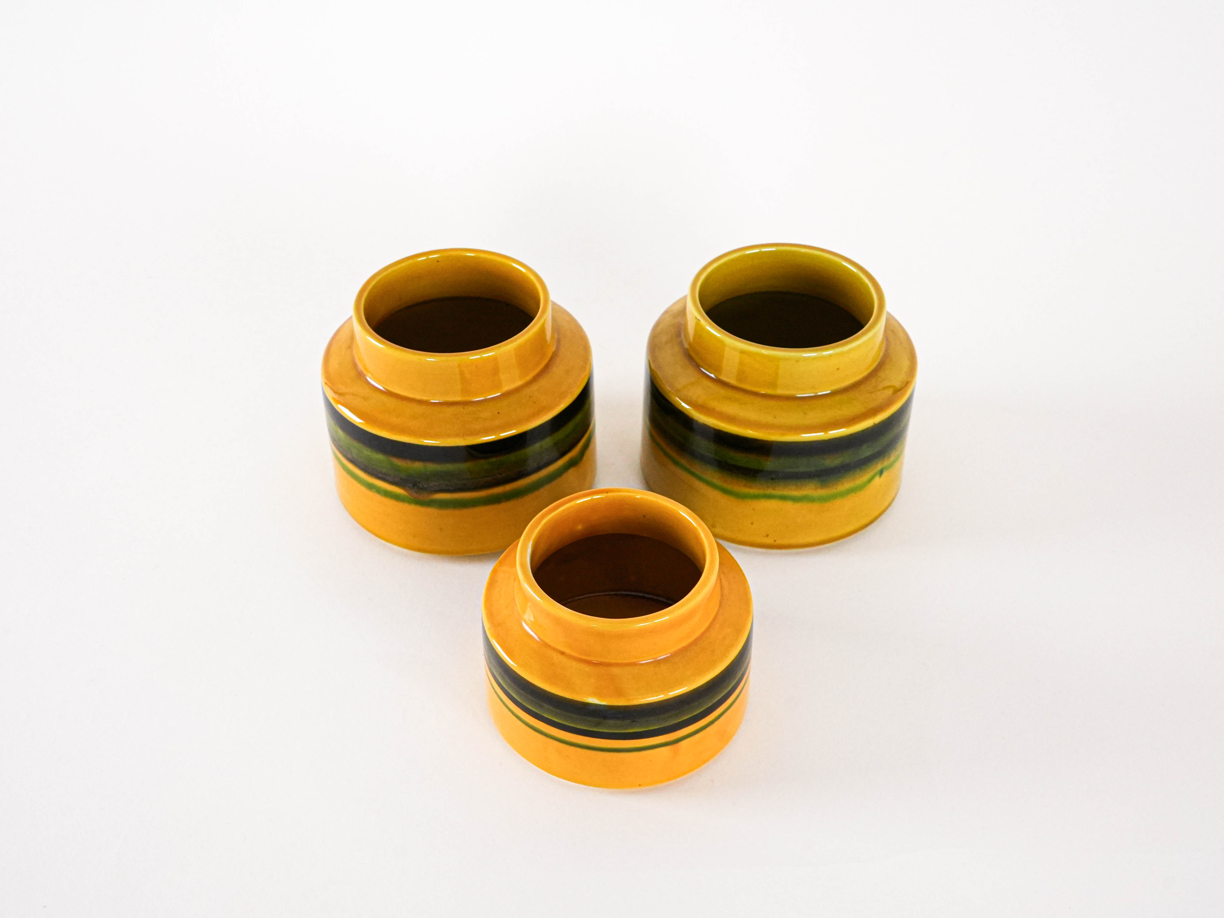 Keramikvasen Set 3-teilig Gelb