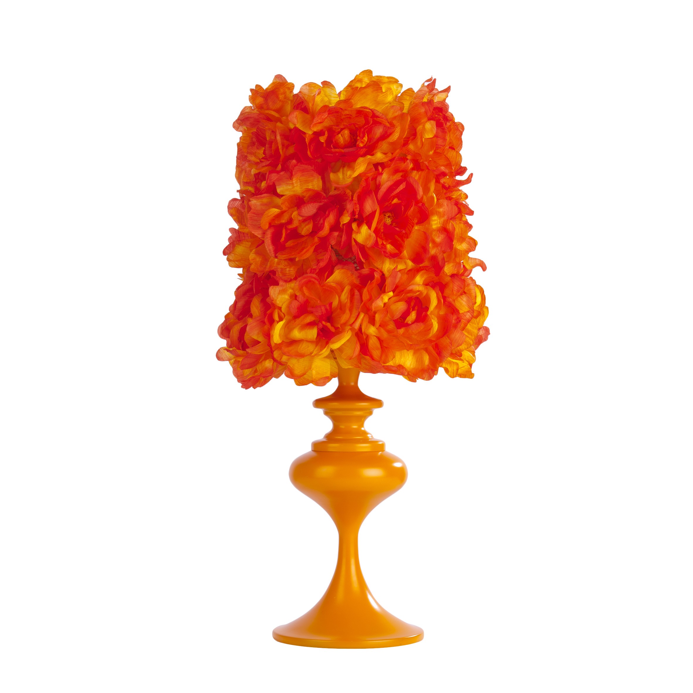 Tischlampe Blumenschirm Metall Orange