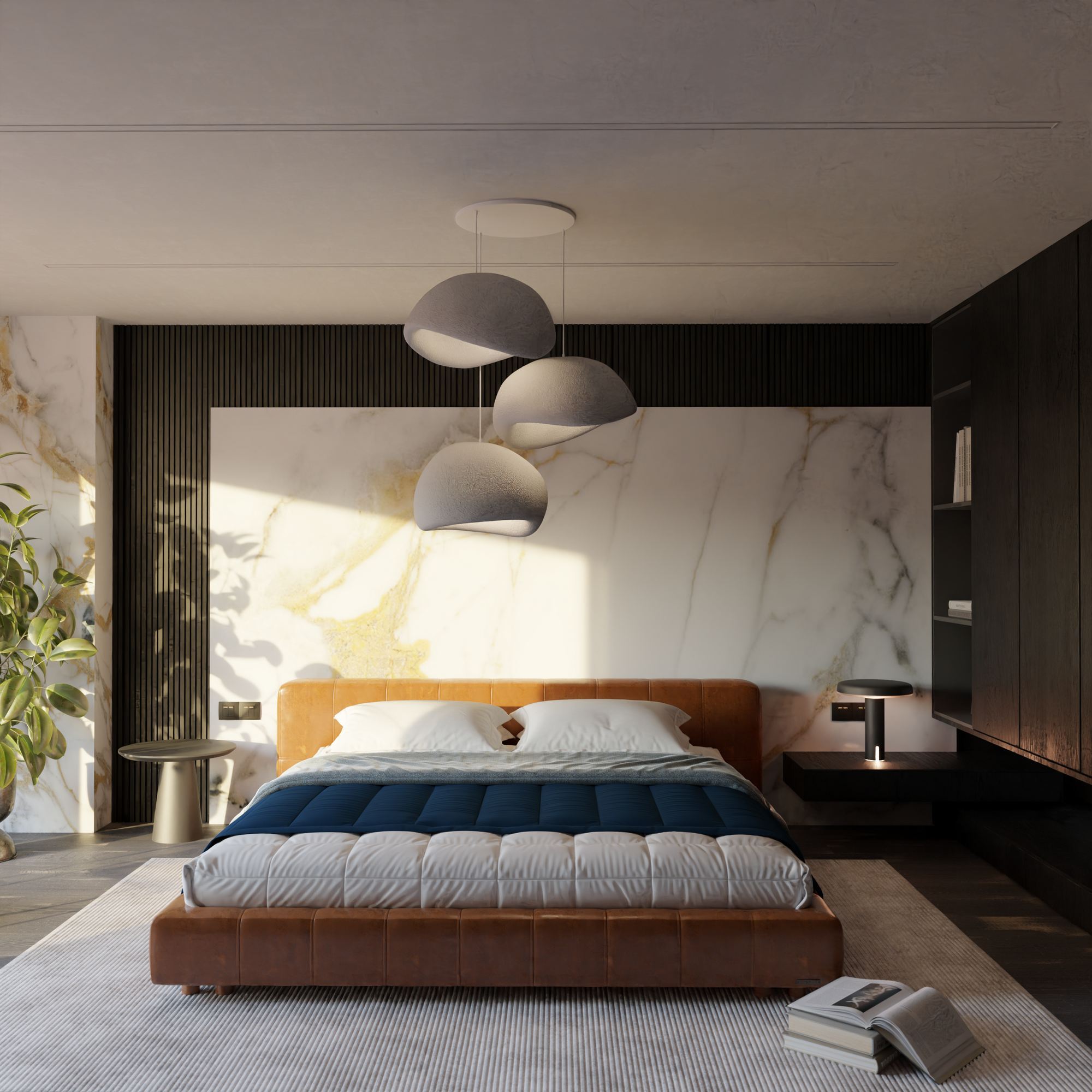 3-Flammig Wabi Sabi Sandhollows Pendelleuchte Beton Grau