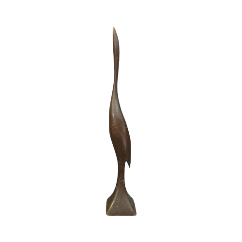 Vintage Figur Holz Reiher Natur