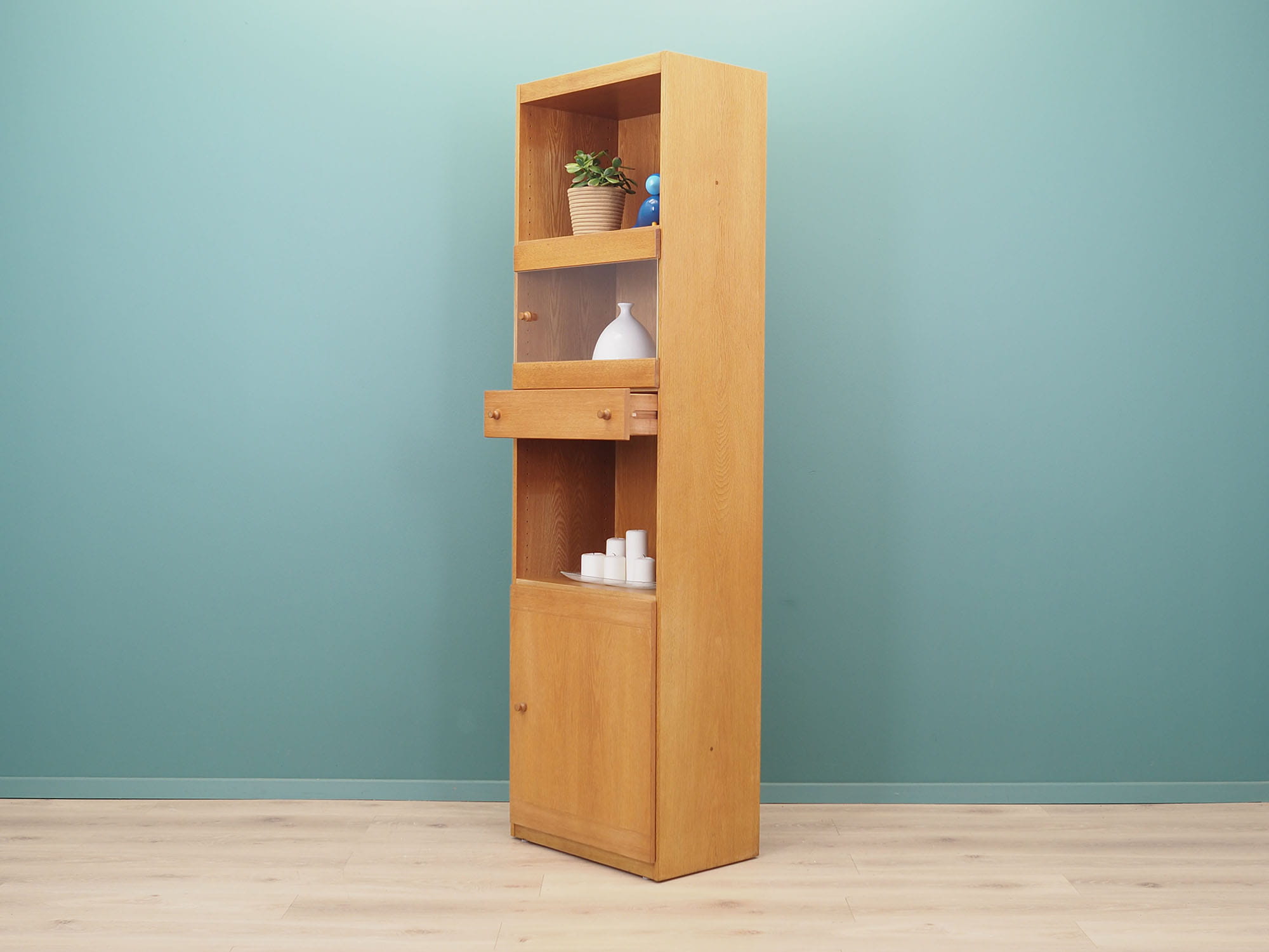 Vintage Bookshelf Wood Beige 1970s