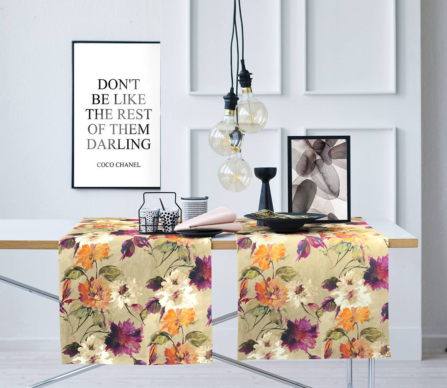 Tischläufer 5600 Baumwolle Beige 48 x 140 cm Beige