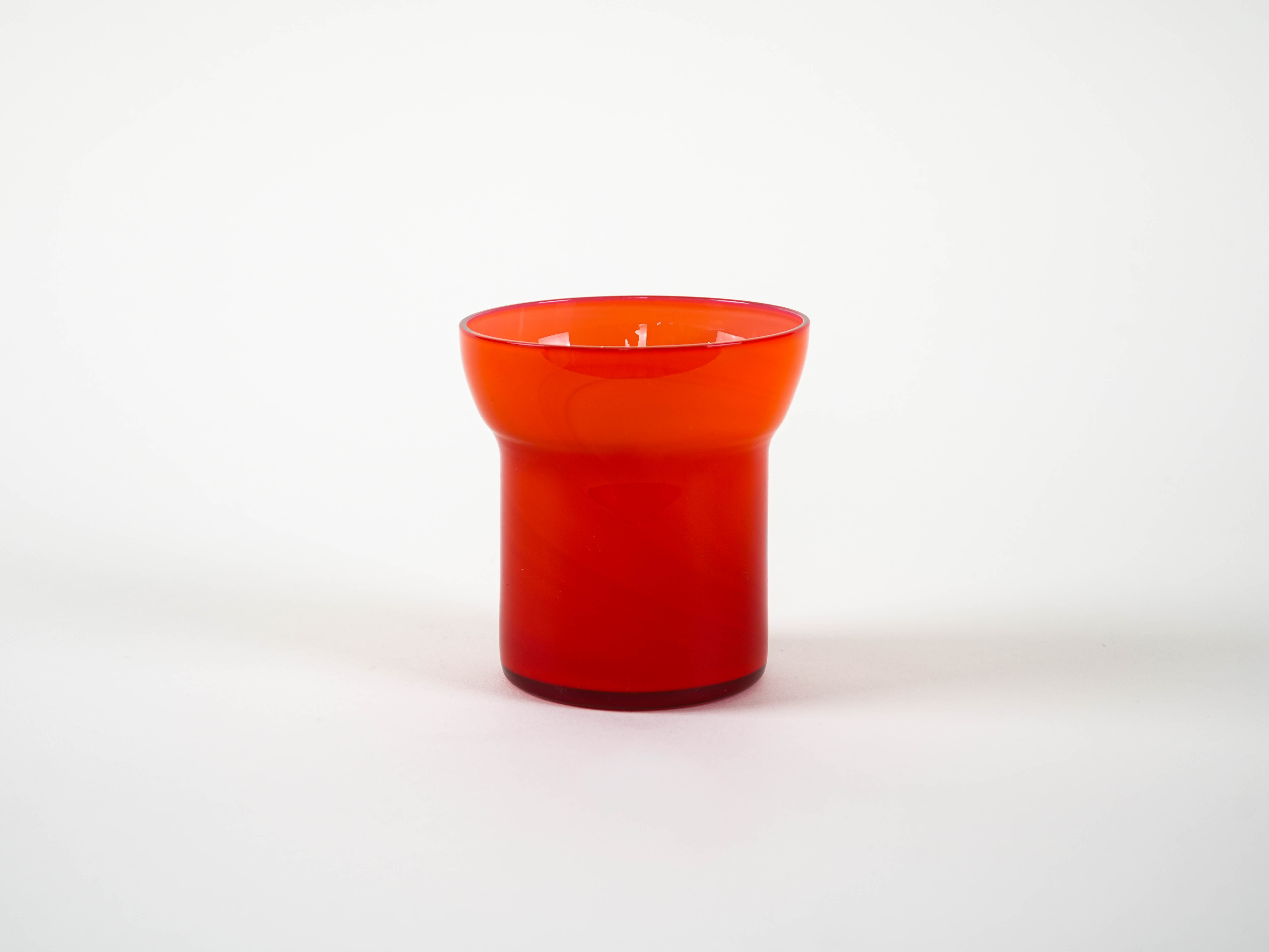 Glass Vase Red 1970s