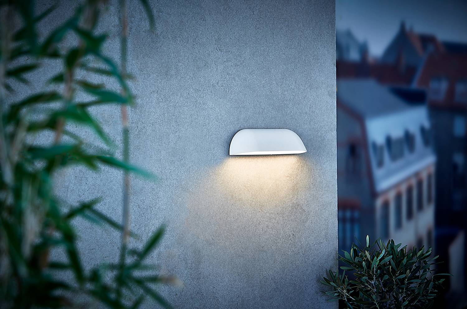 Wandleuchte Front Aluminium Weiß Breite: 26 cm