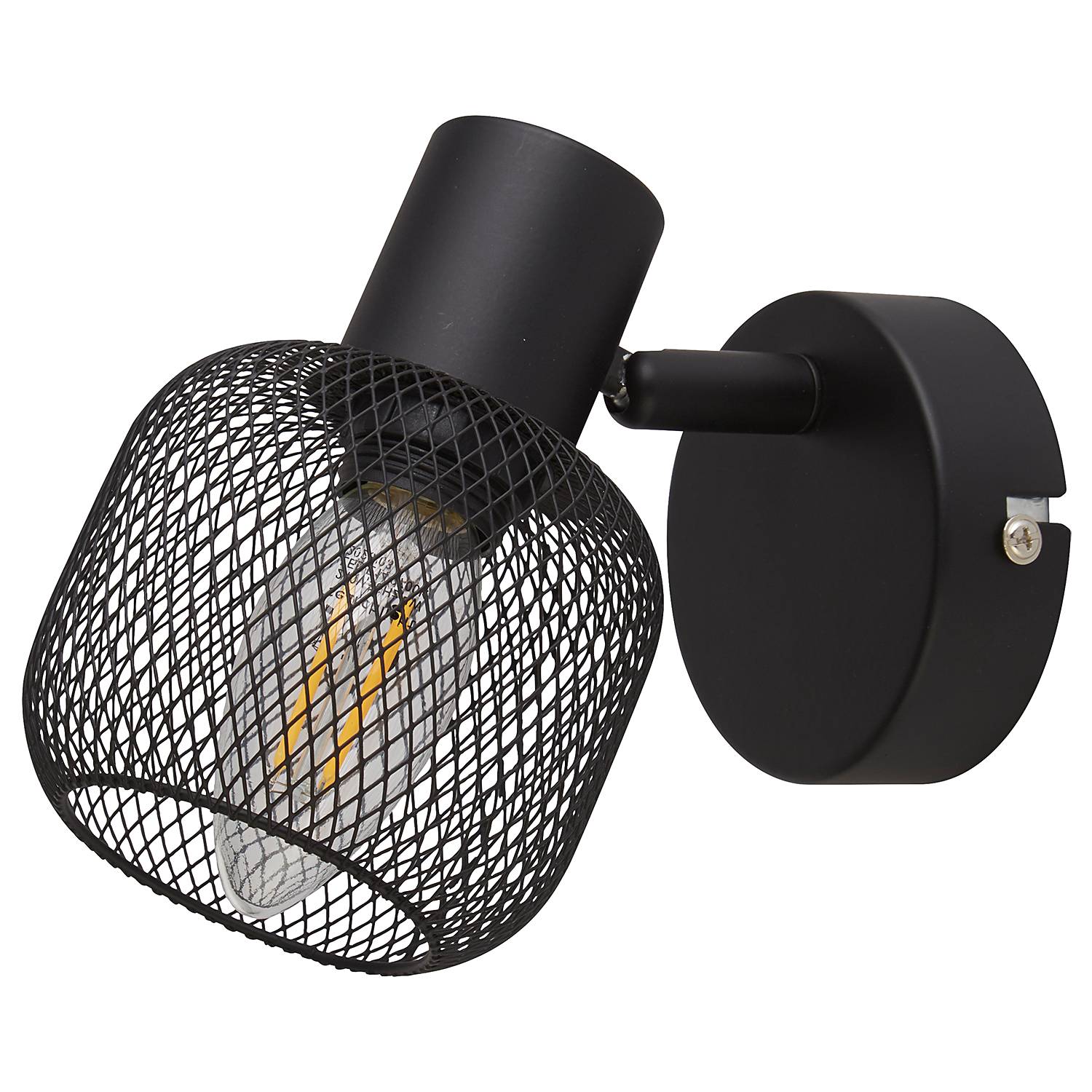 Wandleuchte Mesh Stahl Schwarz