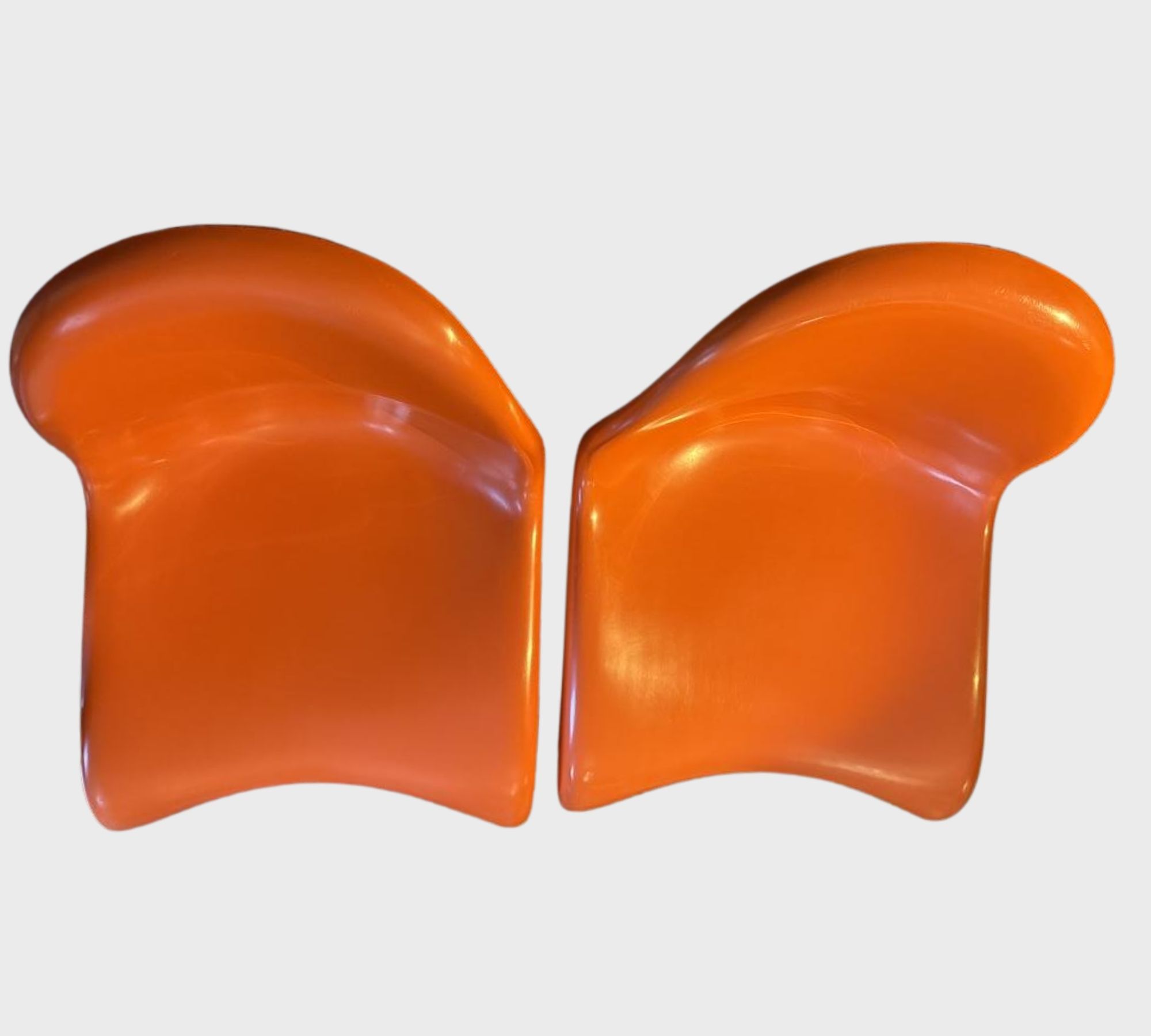 2x Vintage Panton Chair Orange 1970er Jahre