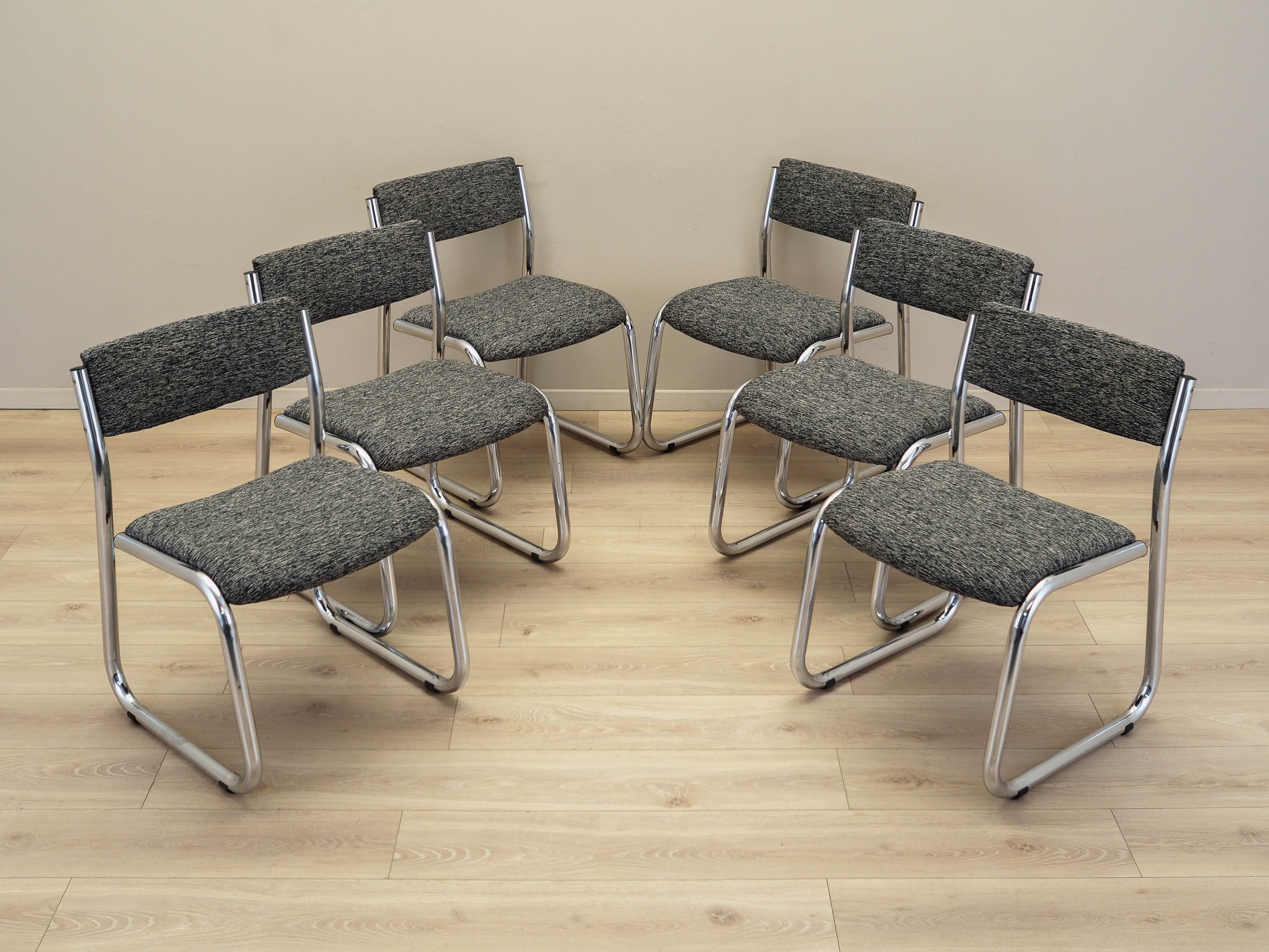 6x Chair Set Wood Brown 1980s