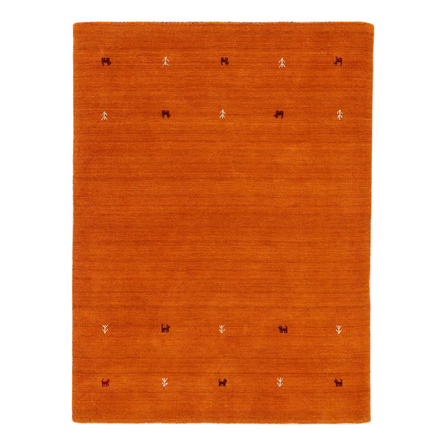 Wollteppich Gabbeh Uni Wolle Orange 120 x 170 cm