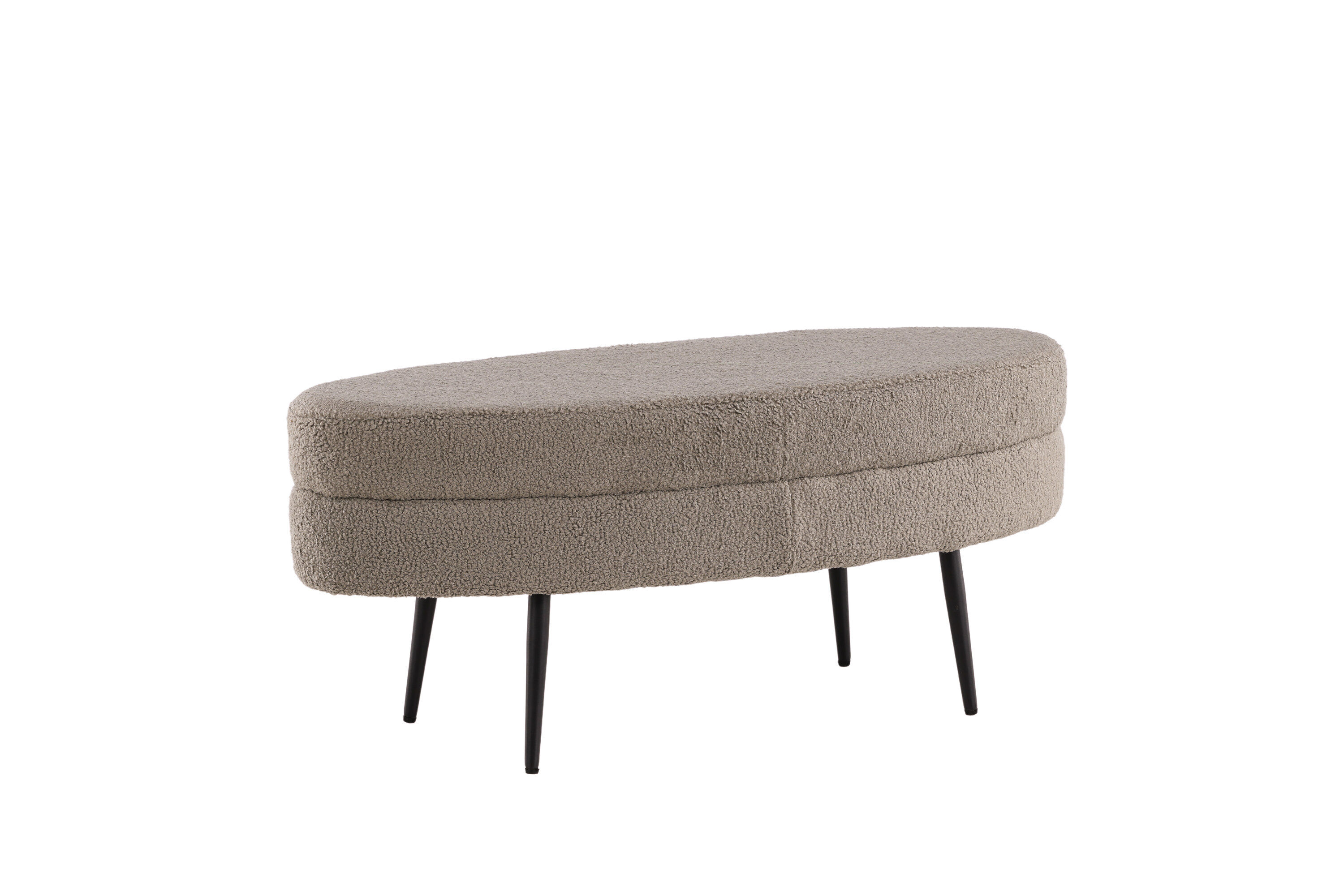 Otto Pouf Teddy Schwarz Beige 