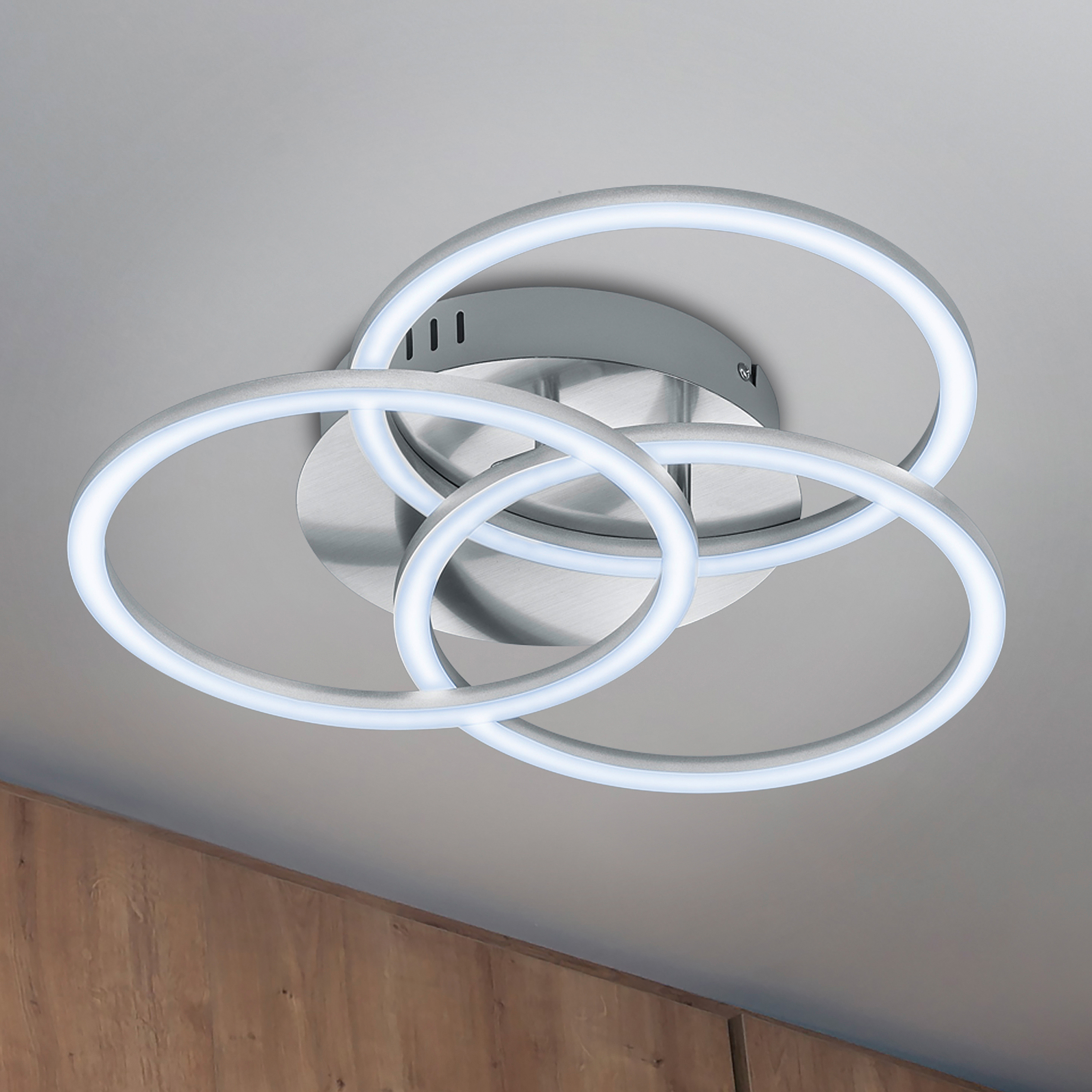 1-Flammig Circle LED-Deckenleuchte Eisen Silber