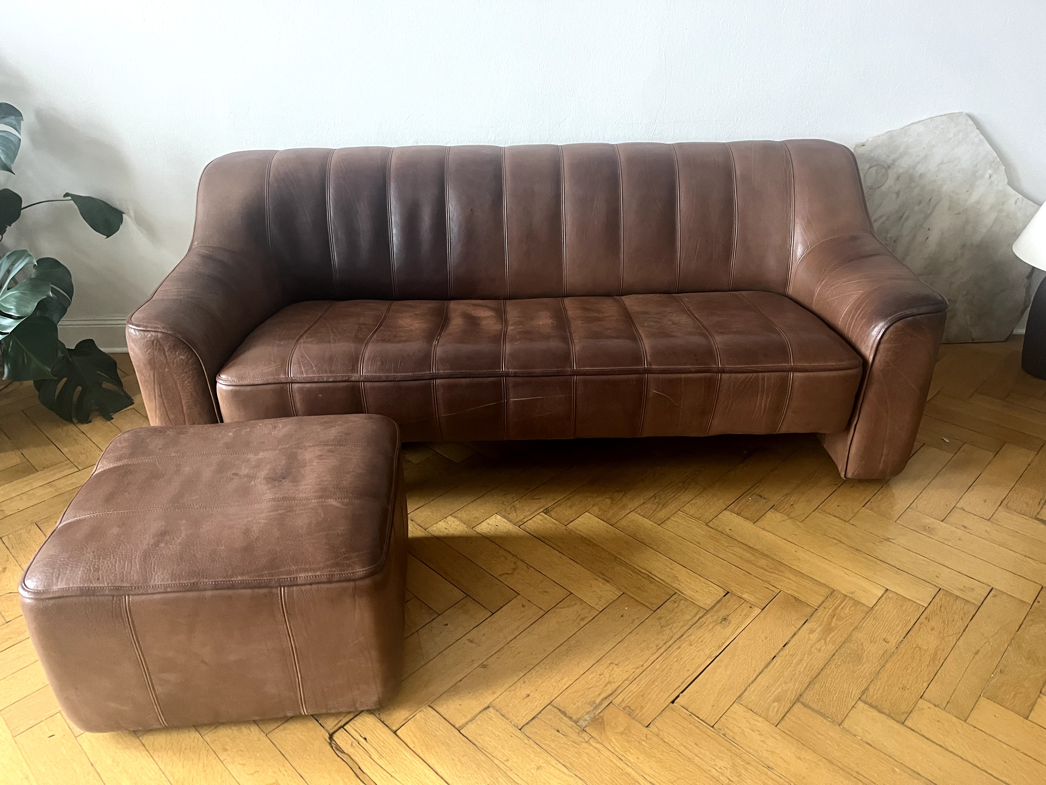 DS-44 Sofa 3-Sitzer & Hocker Leder Braun