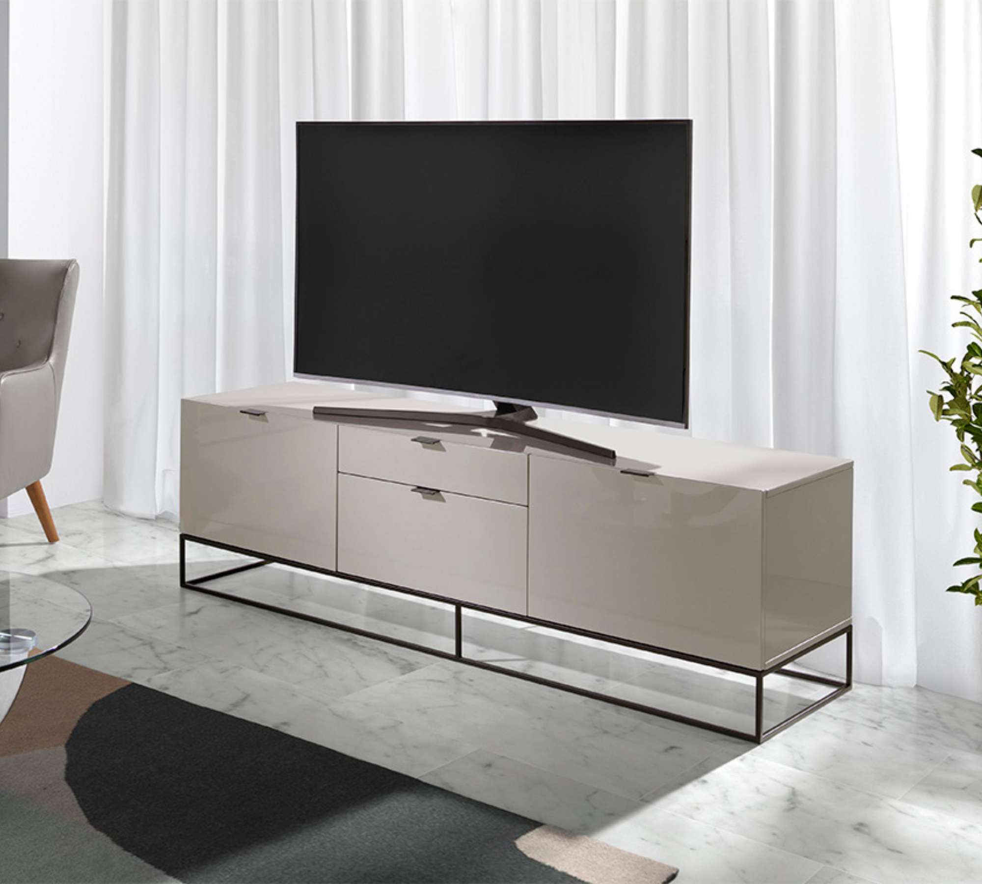 Sideboard Metall Grau