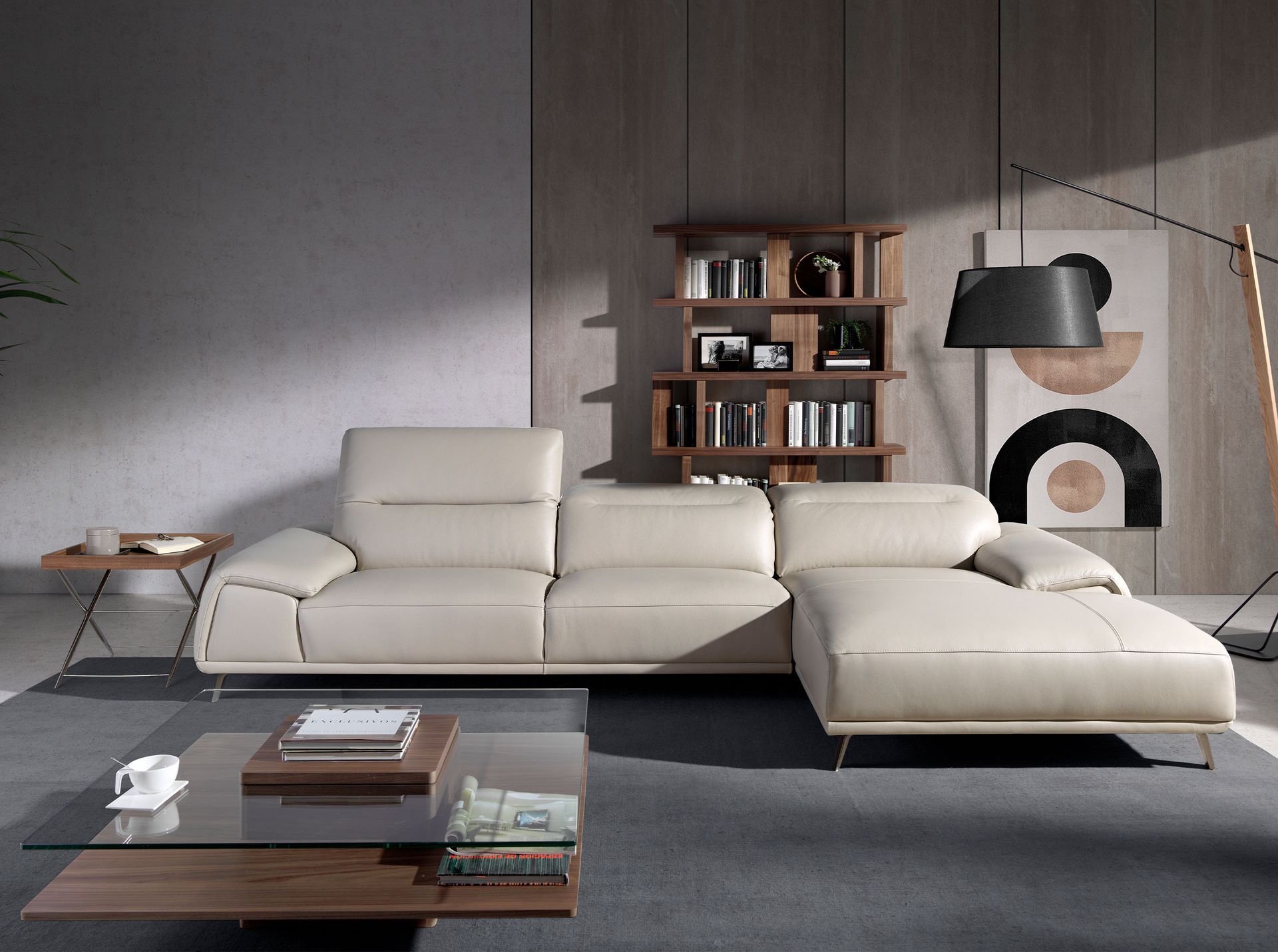 Rectangular side table brown