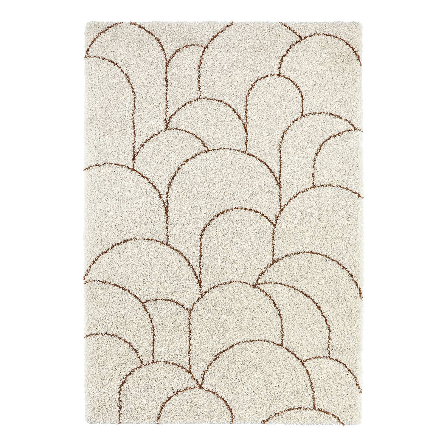 Thane Hochflorteppich Creme Braun 80 x 150 cm