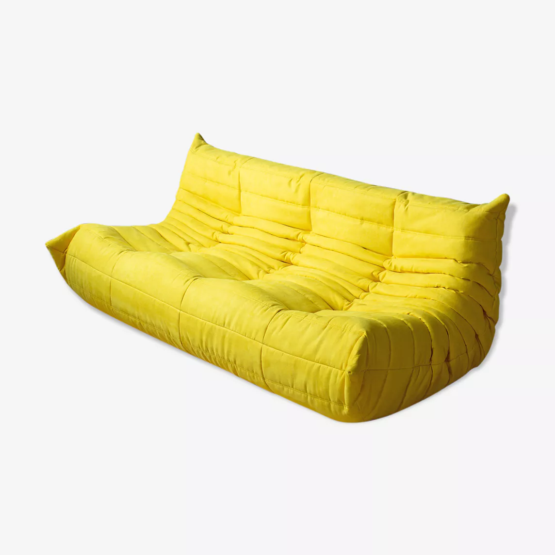 Togo Sofa 3-Sitzer Textil Zitronengelb