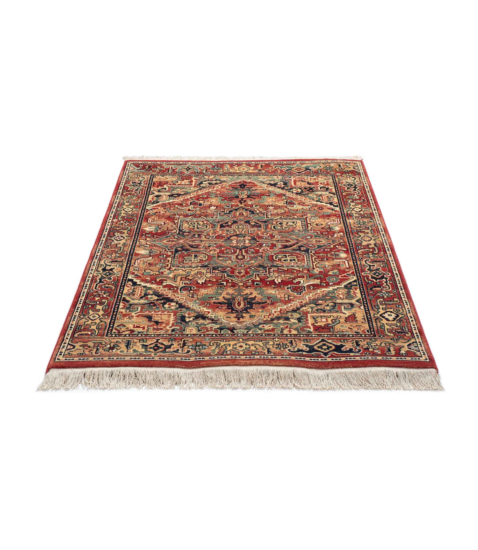 Wollteppich Schurwolle Rot 60 x 85 cm