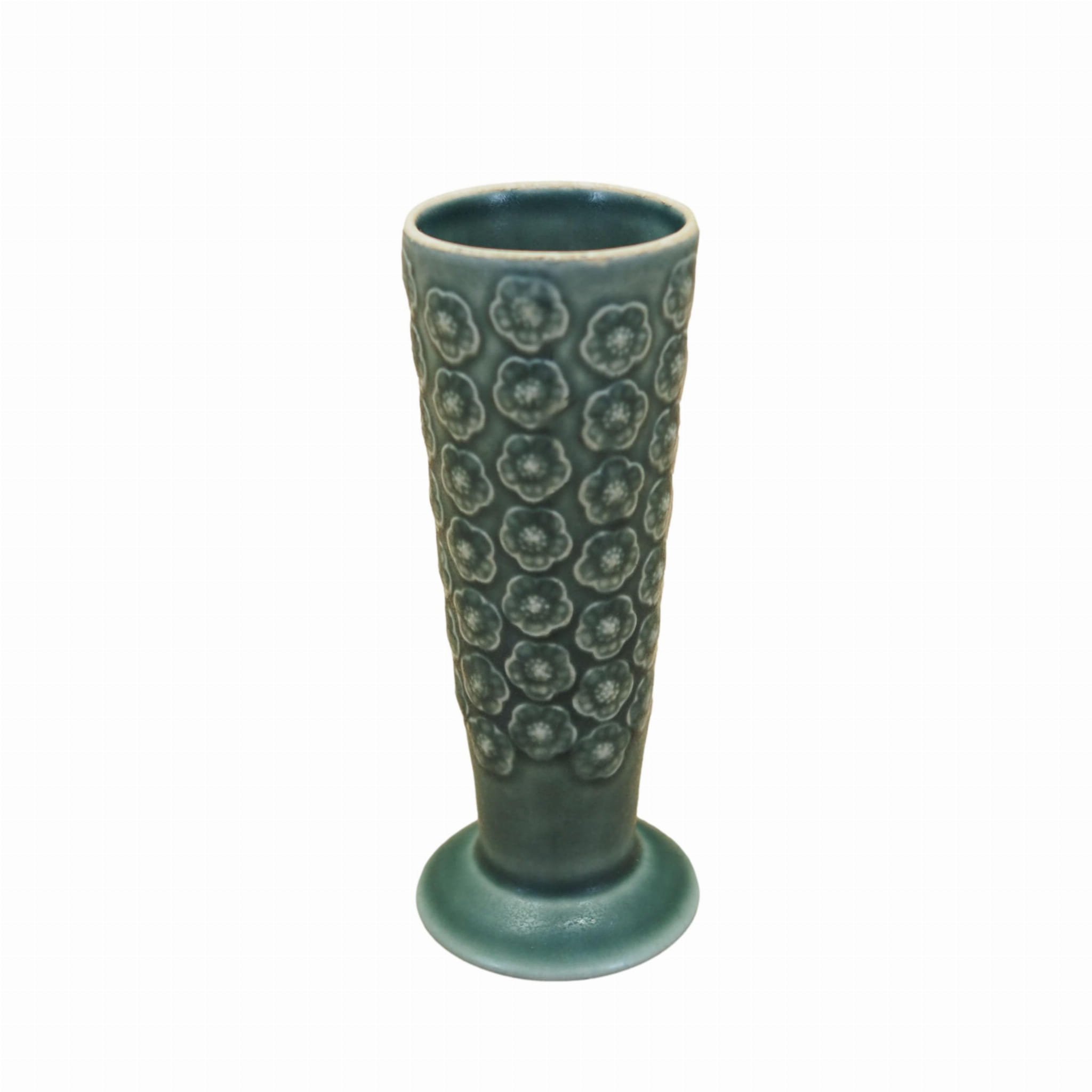 Vase Keramik Grün 1970er Jahre
