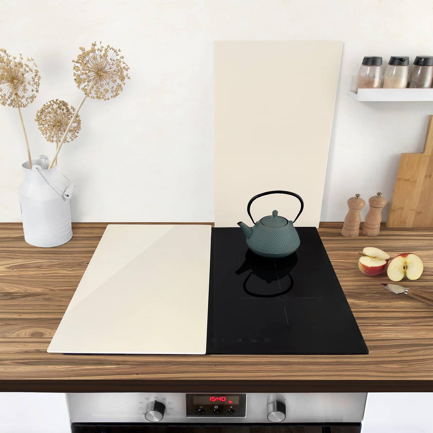 Herdabdeckplatte Kaschmir Sicherheitsglas Beige