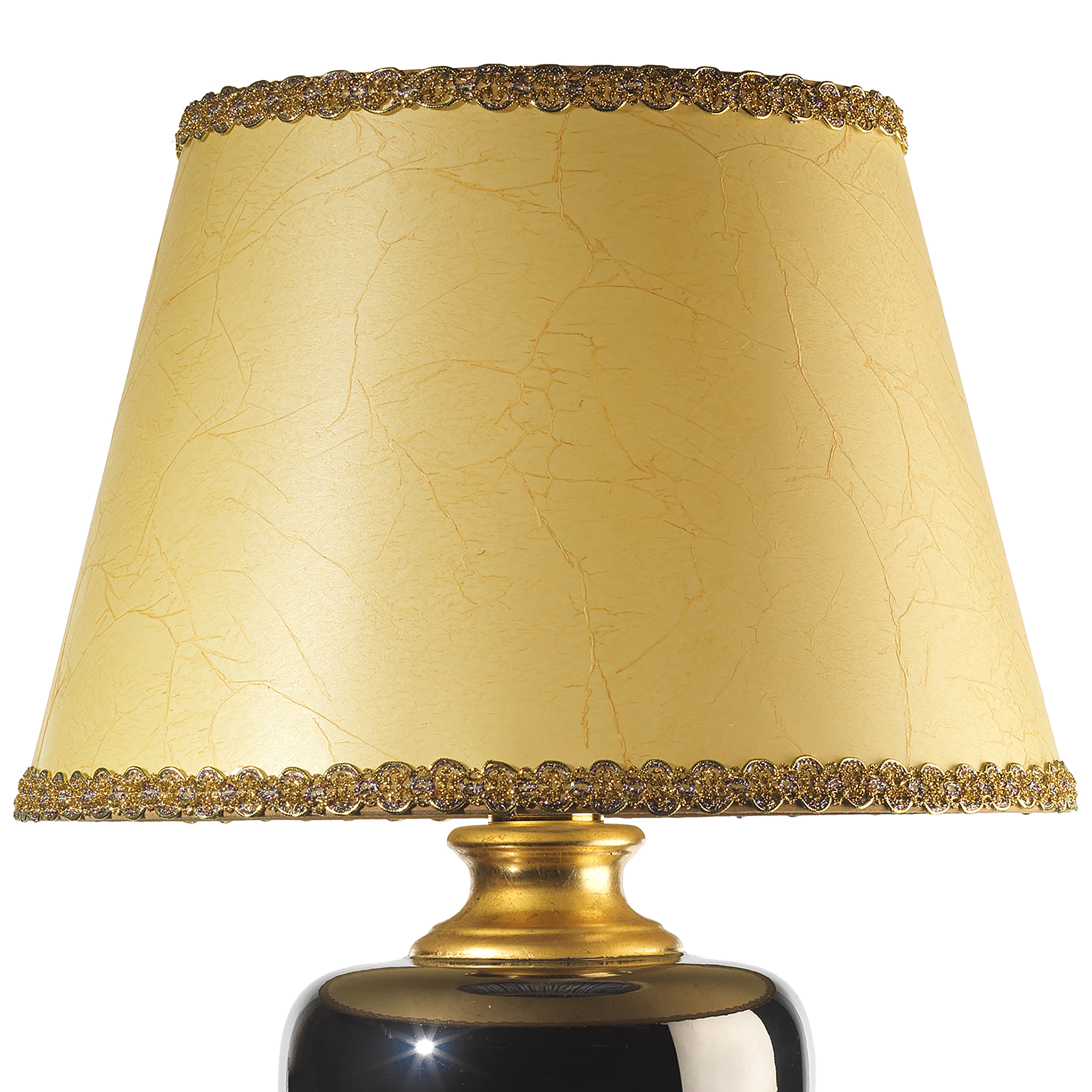 1-Flammig Mozart Tischleuchte Baumwolle Keramik Schwarz 