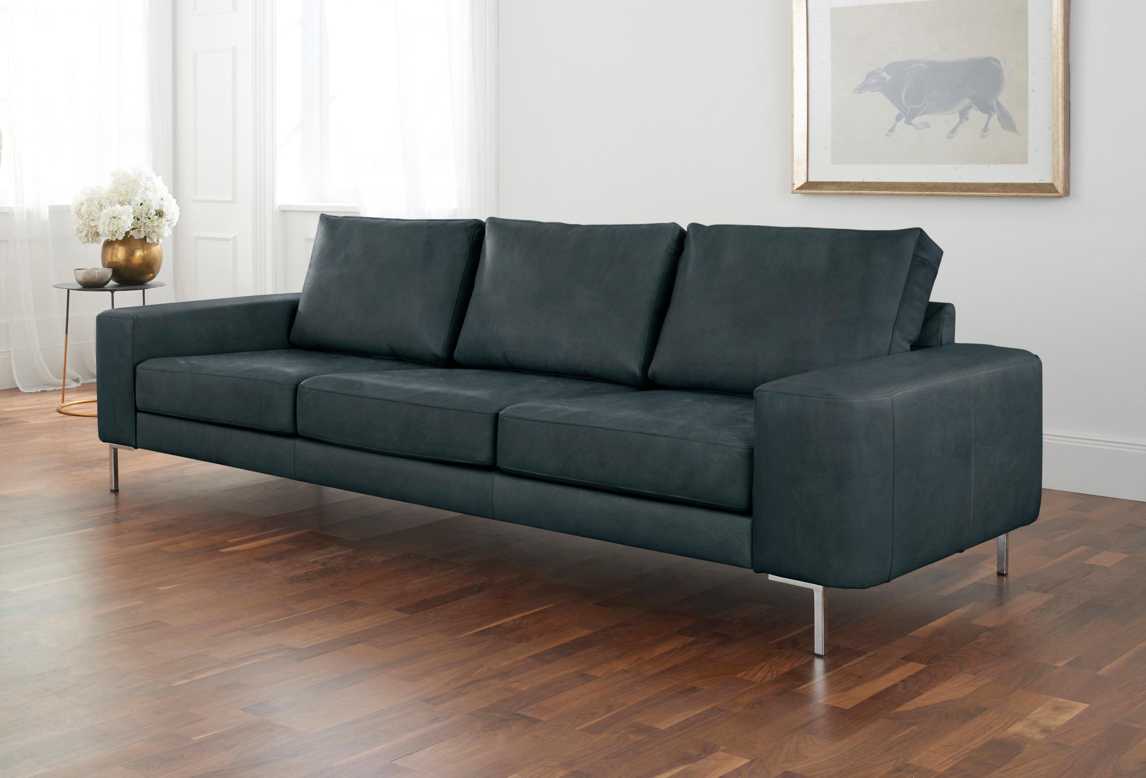 Lexgaard Sofa 3-Sitzer Rustico-Leder Metall Dunkelbraun