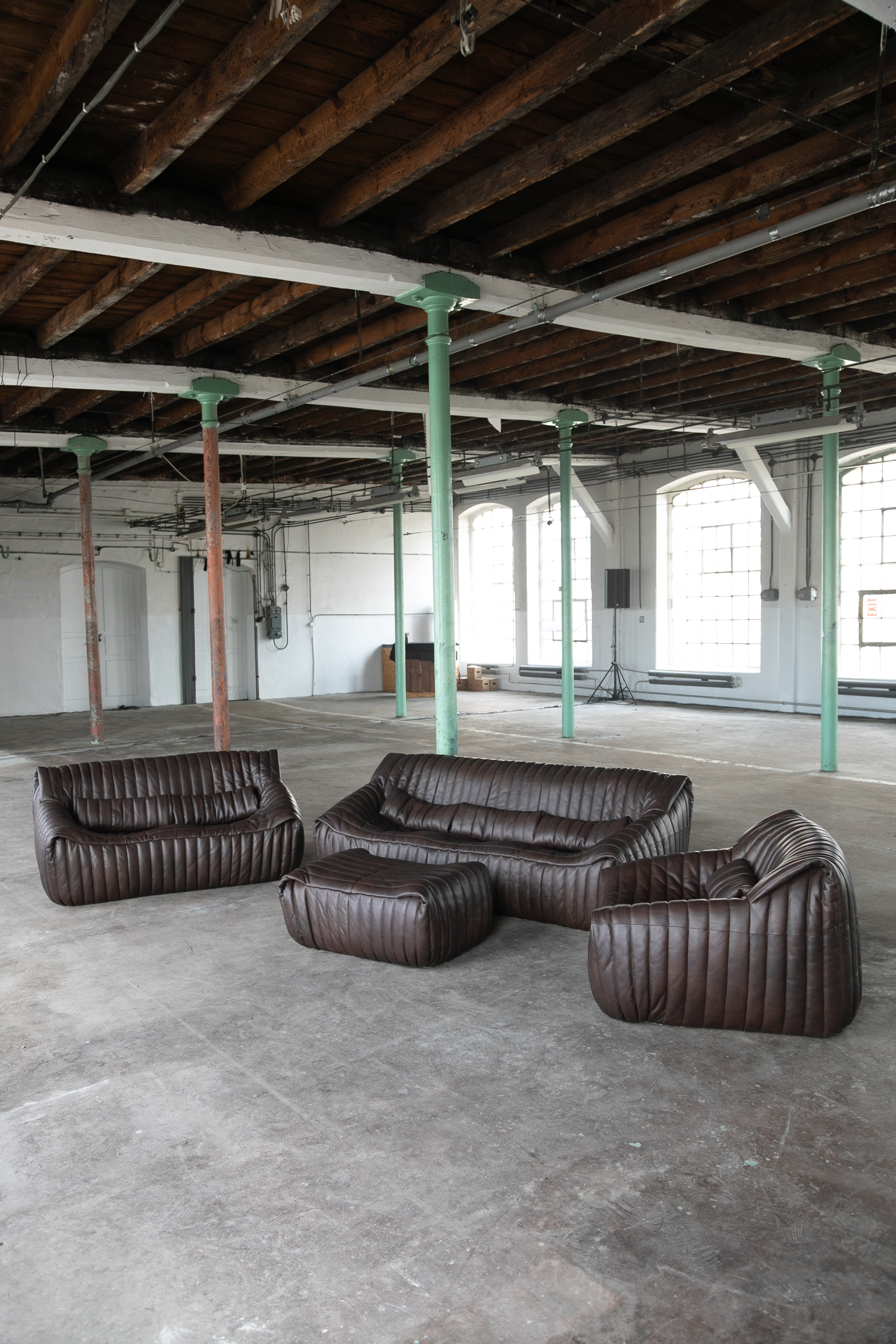 Sandra Lounge Set 2-tlg. Set Glattleder Schokoladenbraun