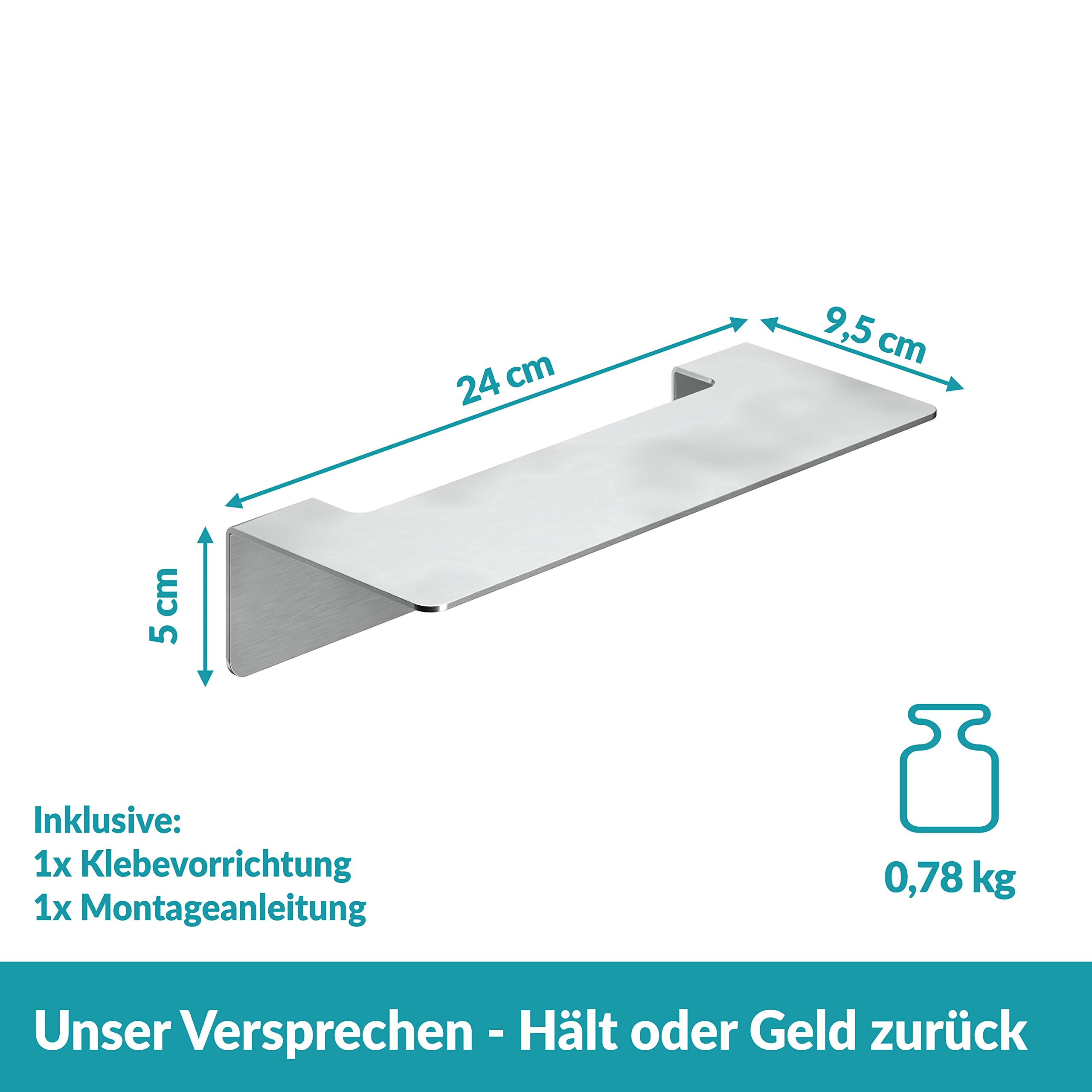 Badeablage Edelstahl Silber