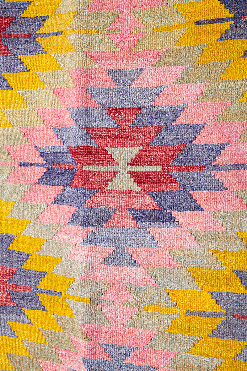 Vintage Anatolian Kilim Handgewebt Wolle 1960er Jahre