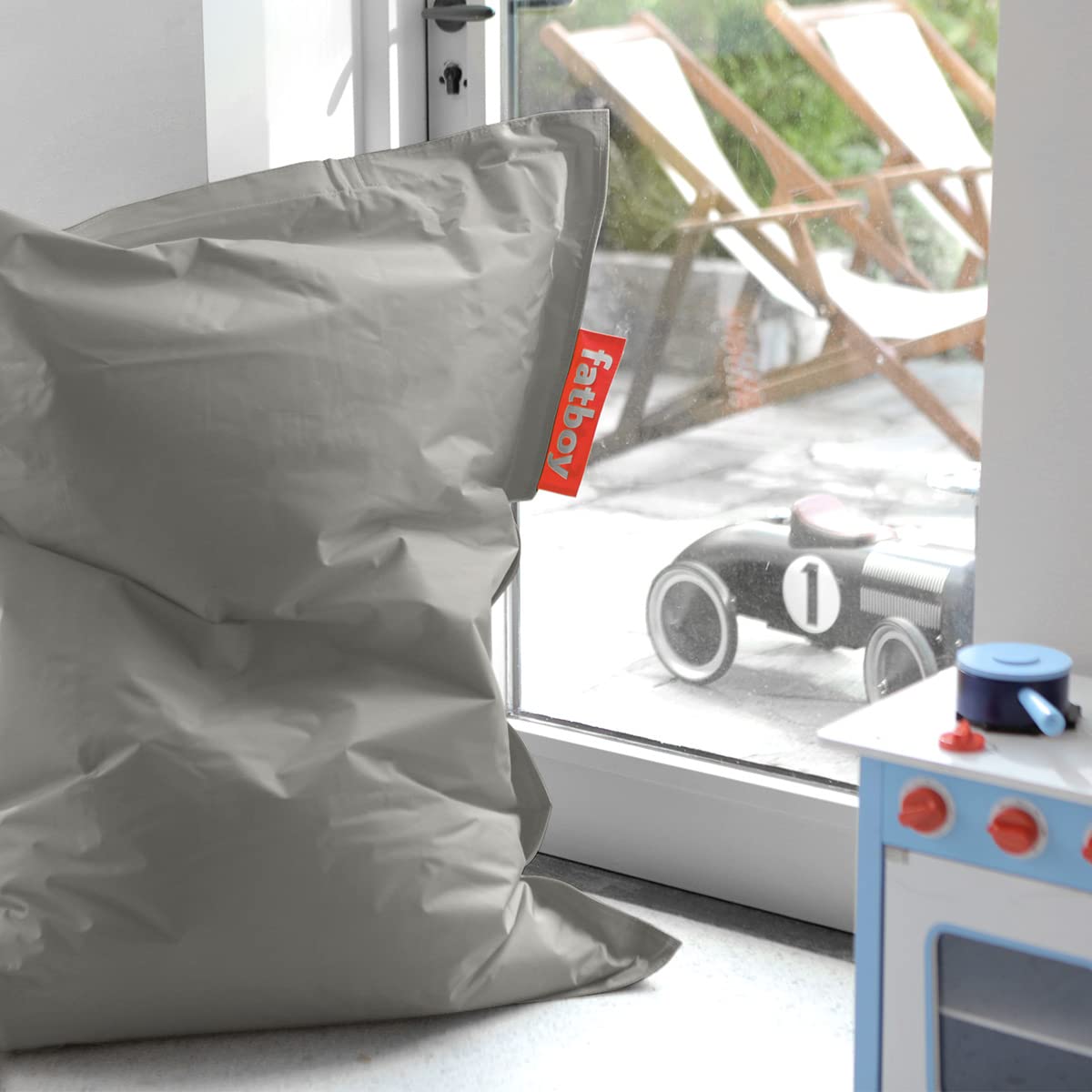 Junior Sitzsack Nylon Silber