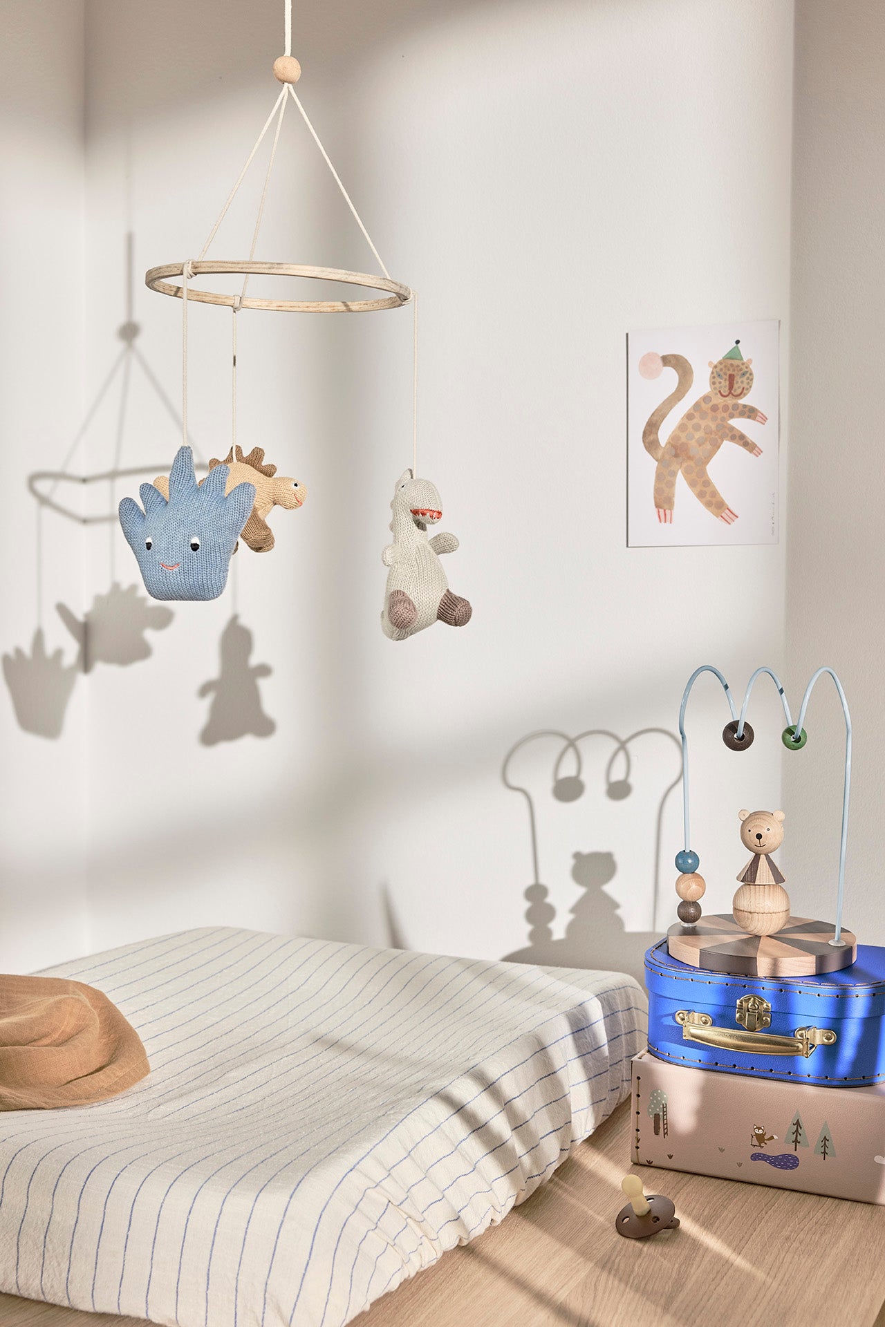 Circus Bear Abacus Wooden Toy Natural Dusty Blue