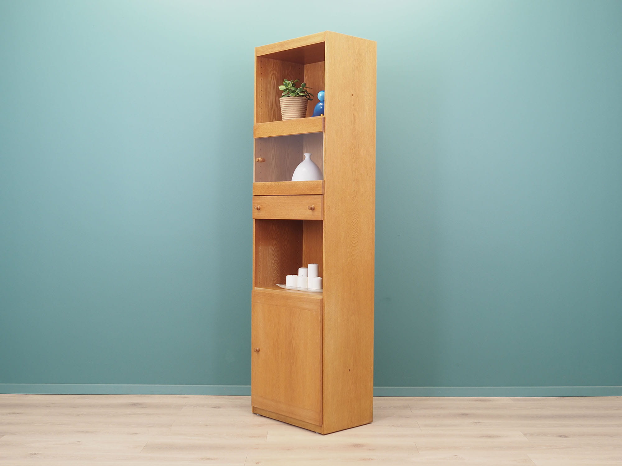 Vintage Bookshelf Wood Beige 1970s