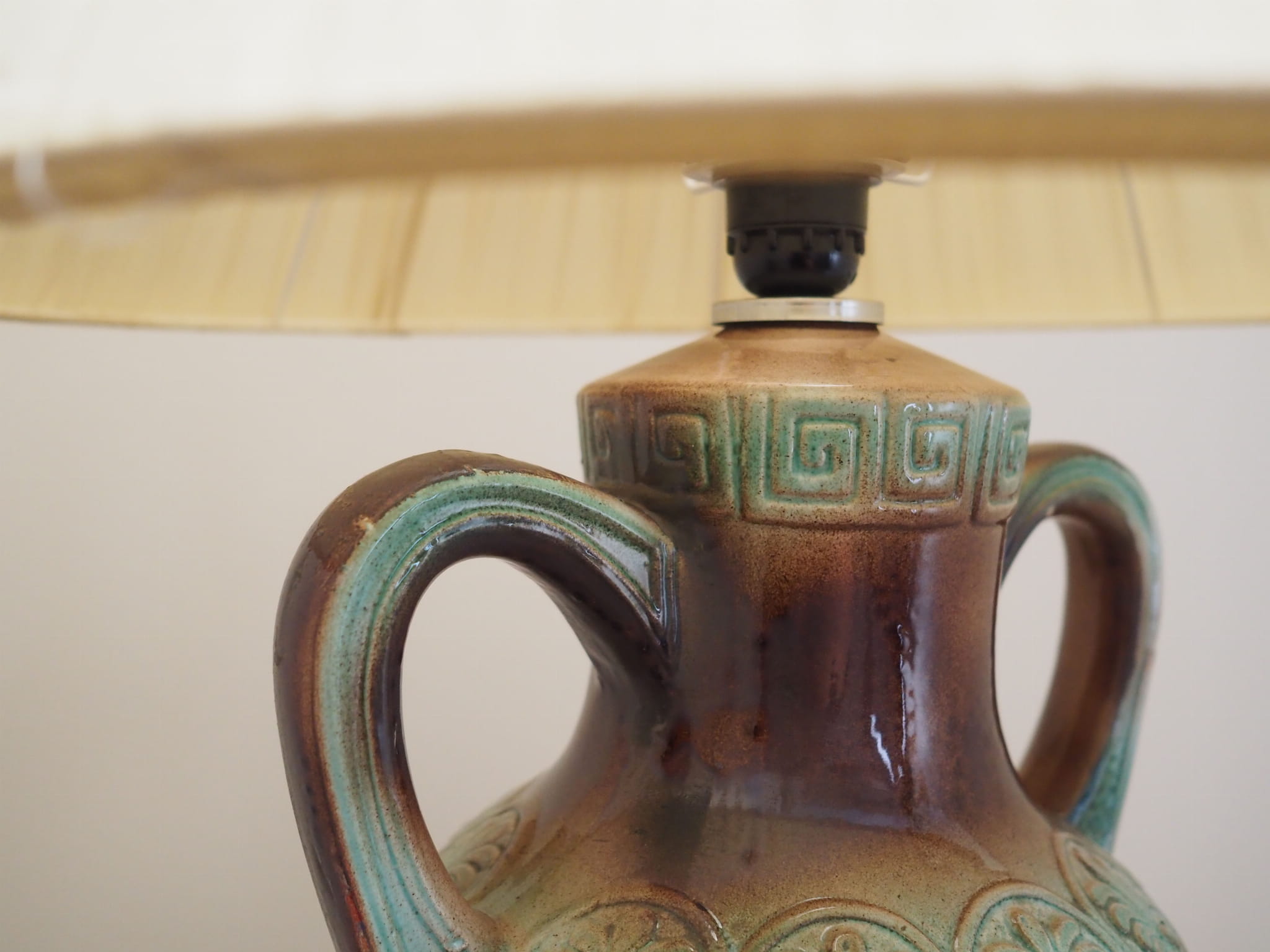 Vintage ceramic lamp, multicolored, 1970s