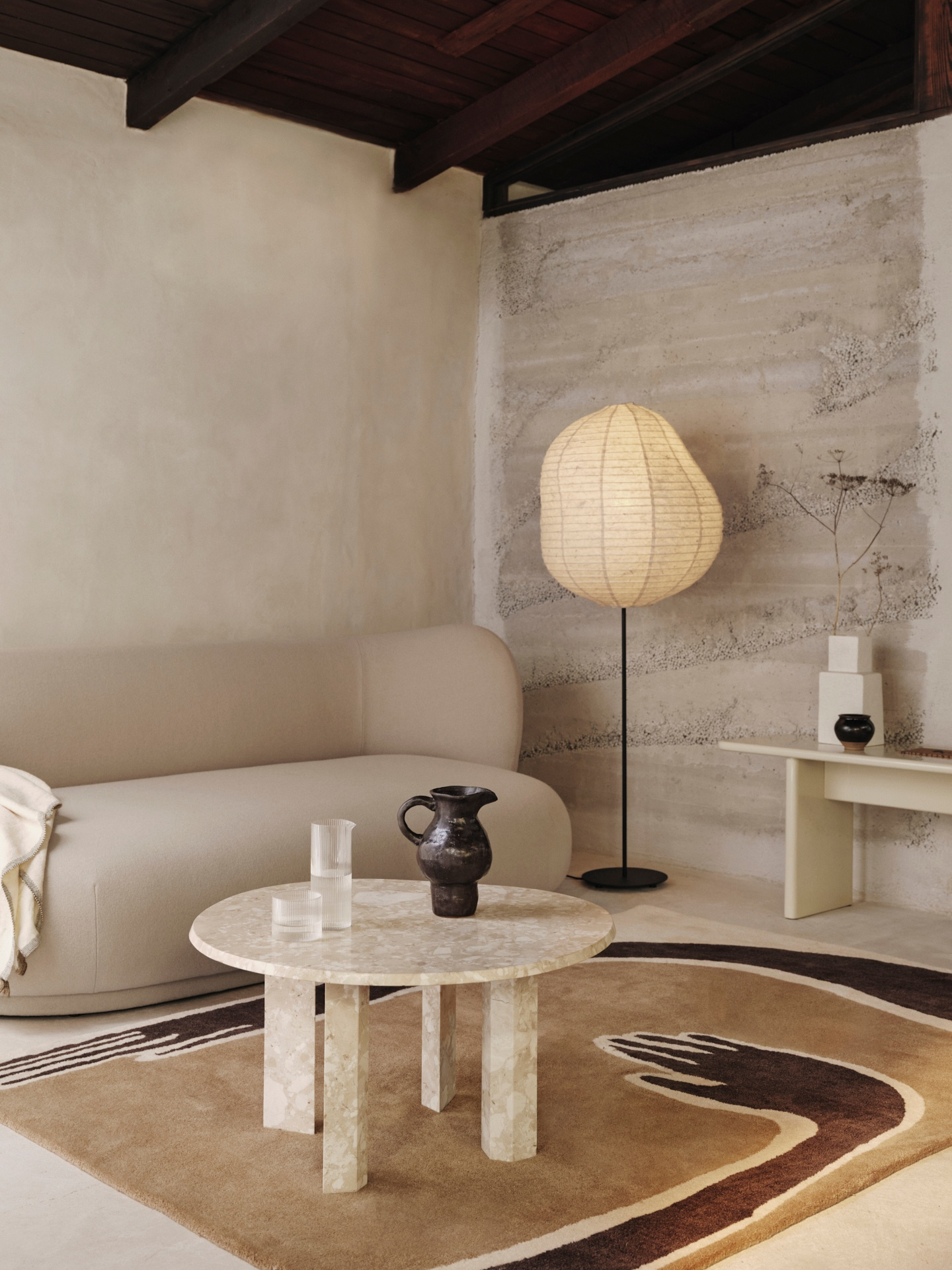 Kurbis Stehleuchte Beige