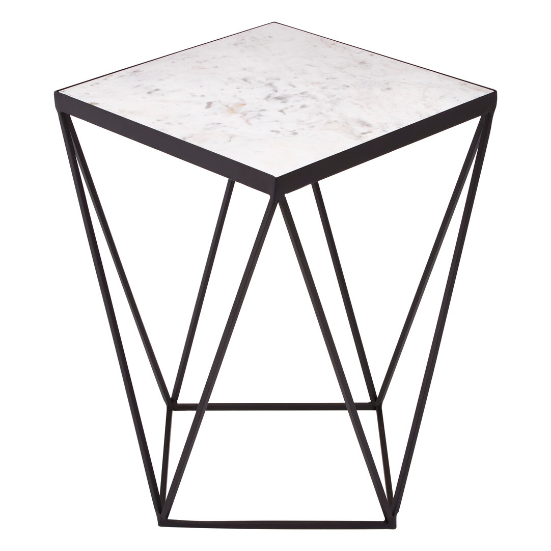 Shalimar Square Black Finish Basis-Beistelltisch