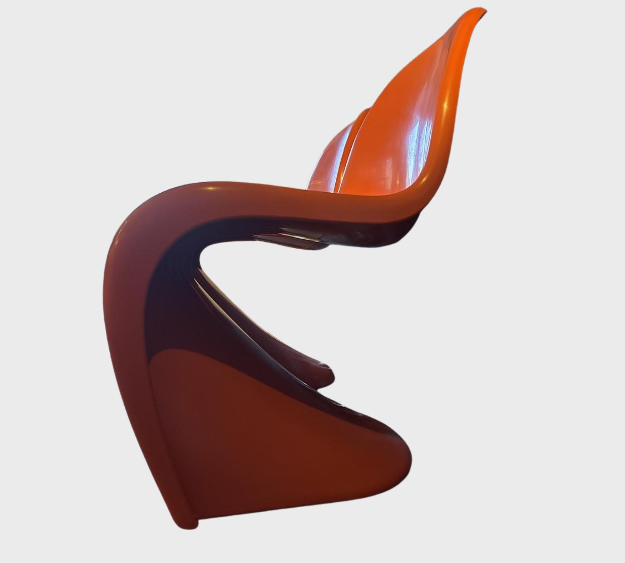 2x Vintage Panton Chair Orange 1970er Jahre