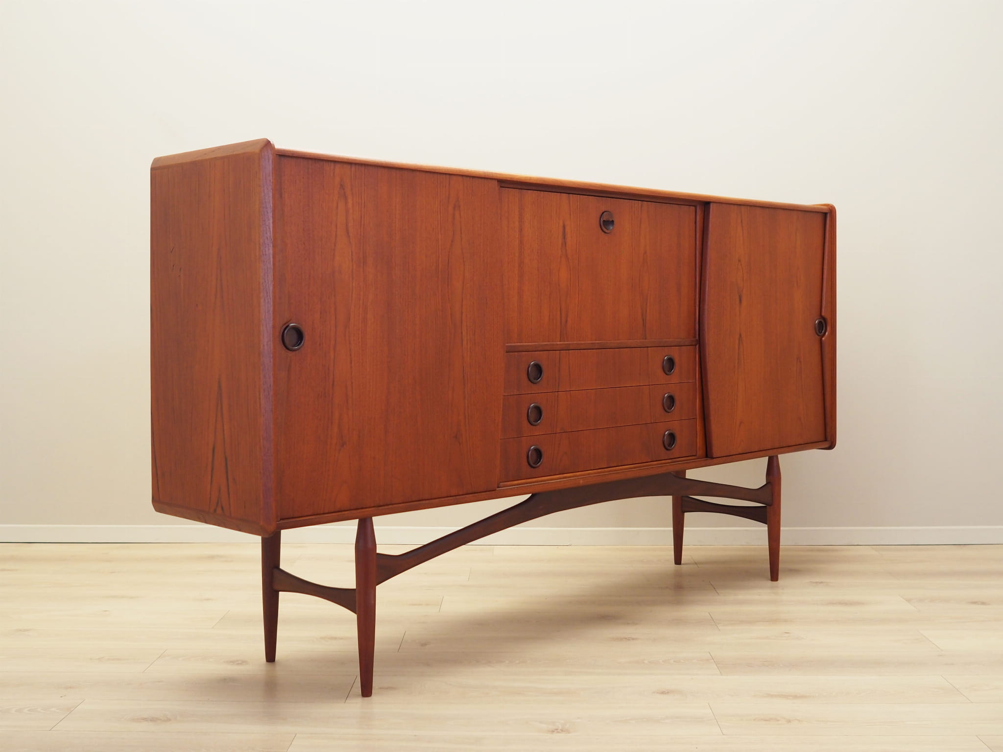 Vintage Sideboard Teakholz Braun 1970er Jahre