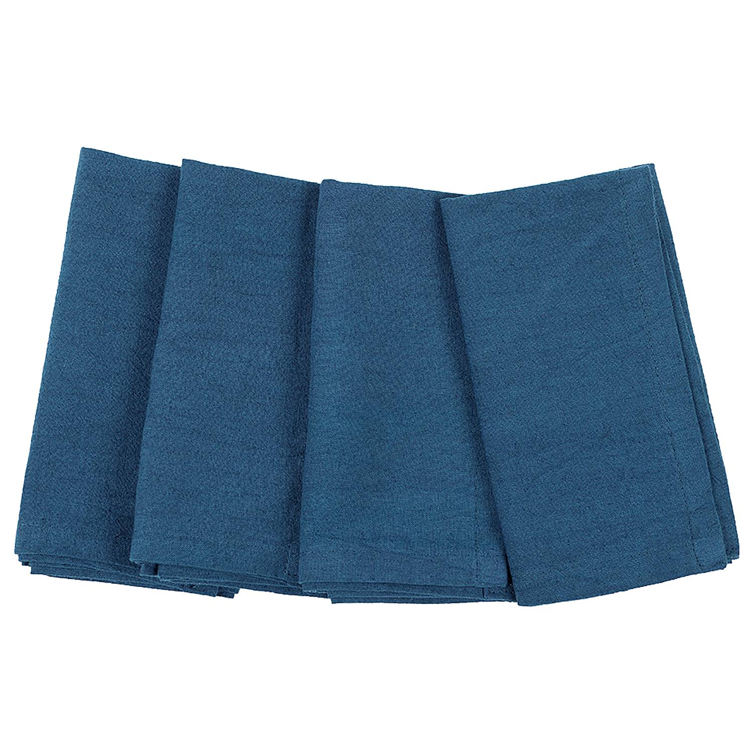 4x Table mat Rimini Cotton Dark Blue