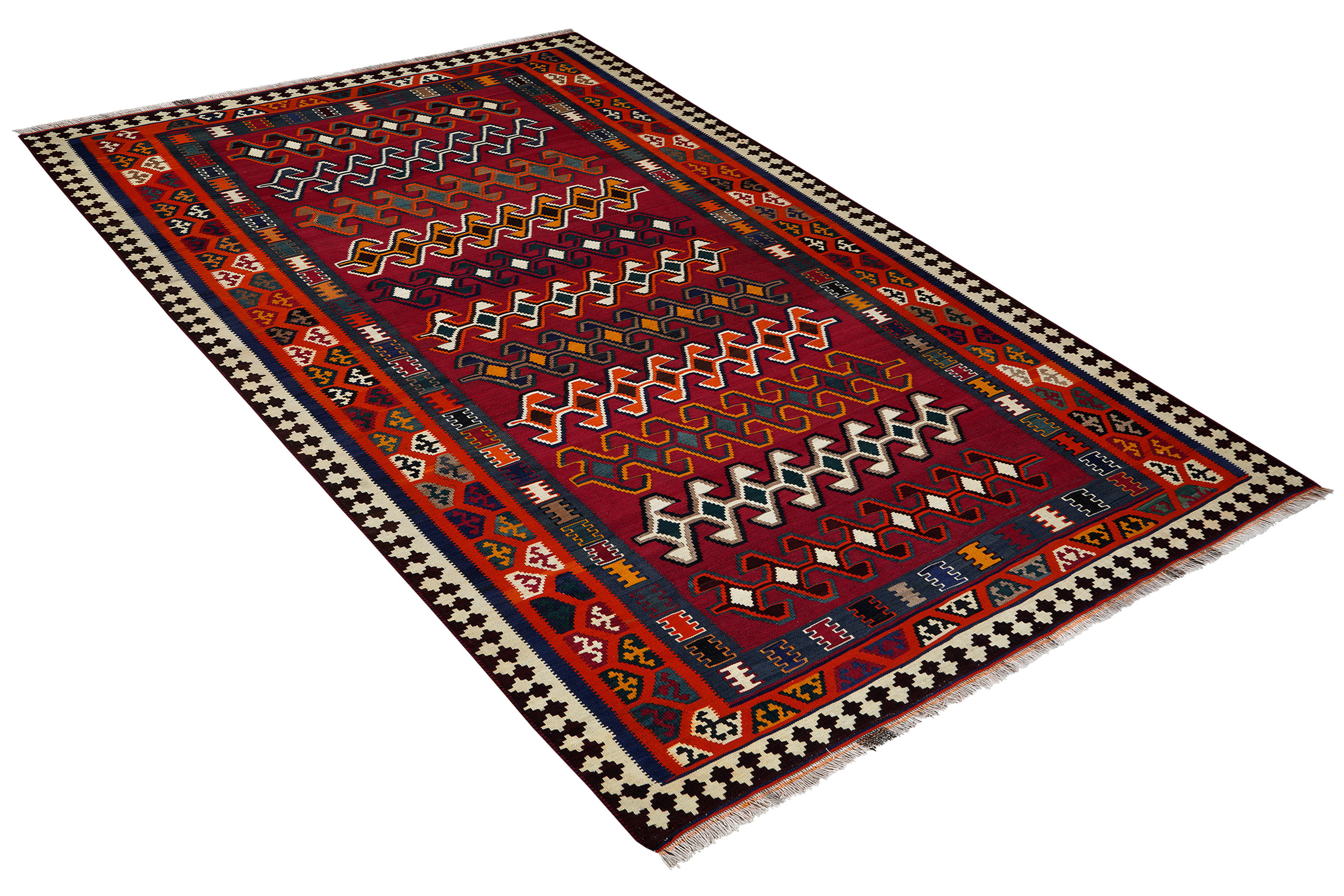 Kelim Gashgai Old Teppich Wolle Rot