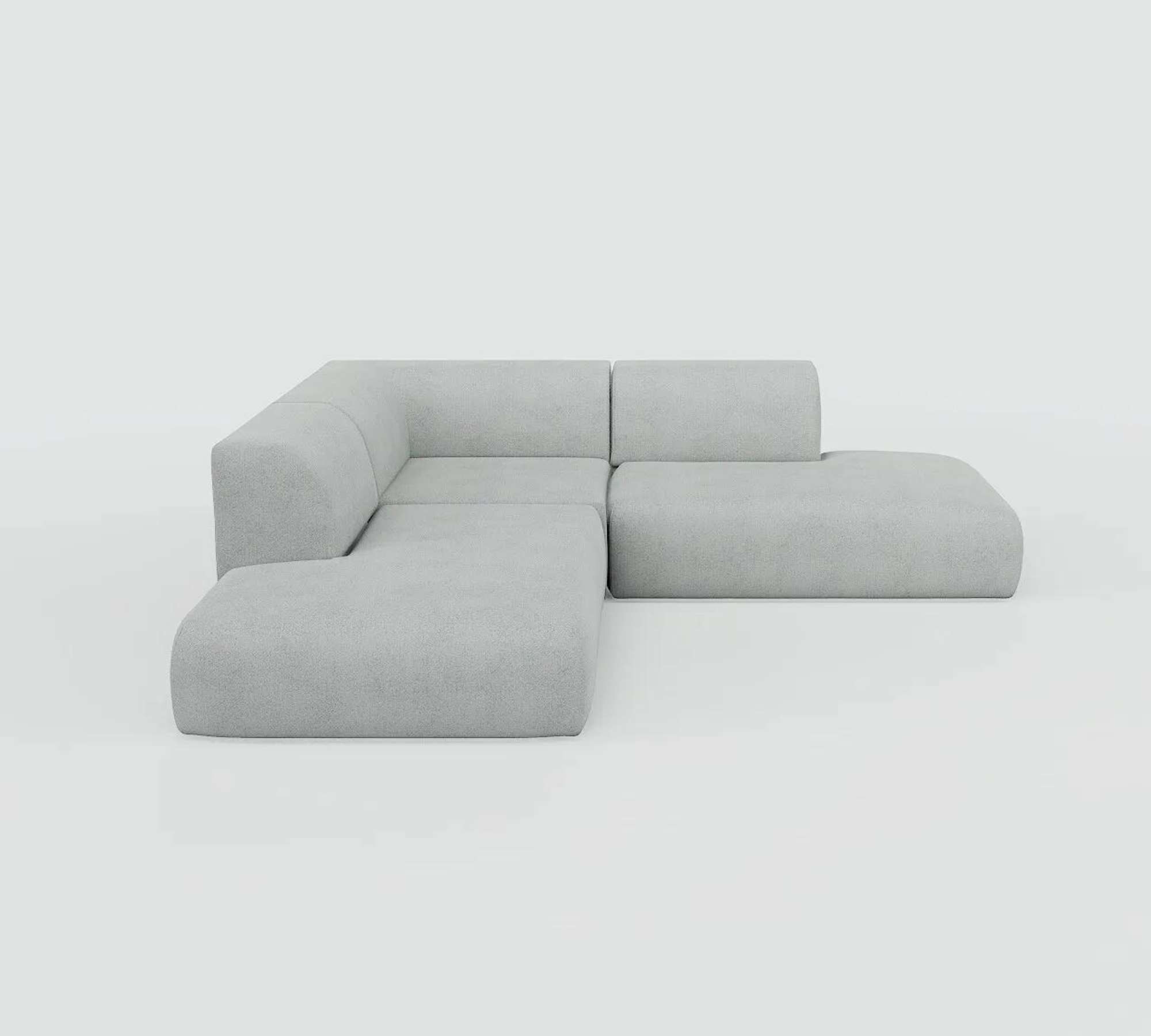 Pyllow Ecksofa Webstoff Sandgrau