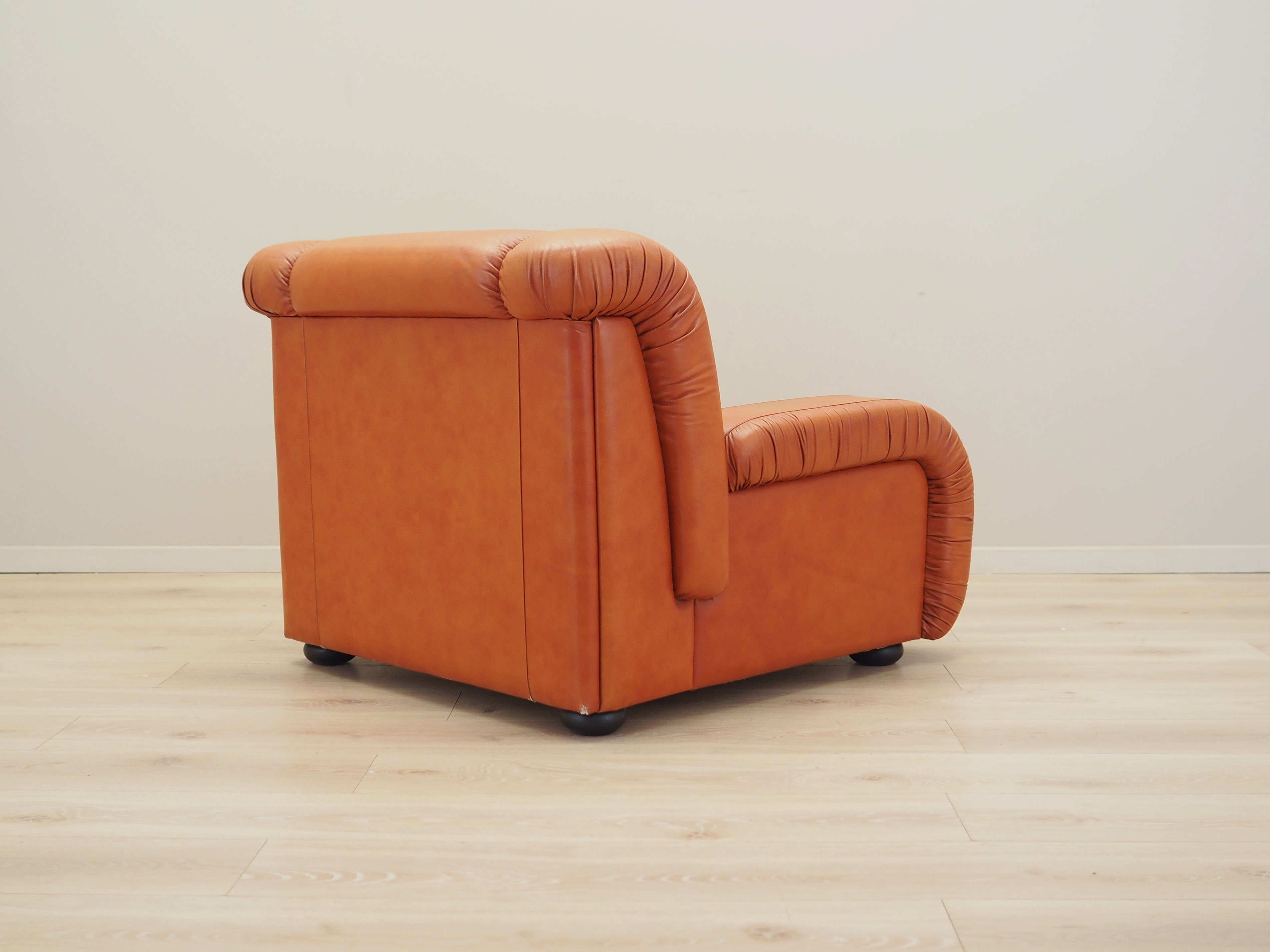 Sessel Leder Orange 1970er Jahre