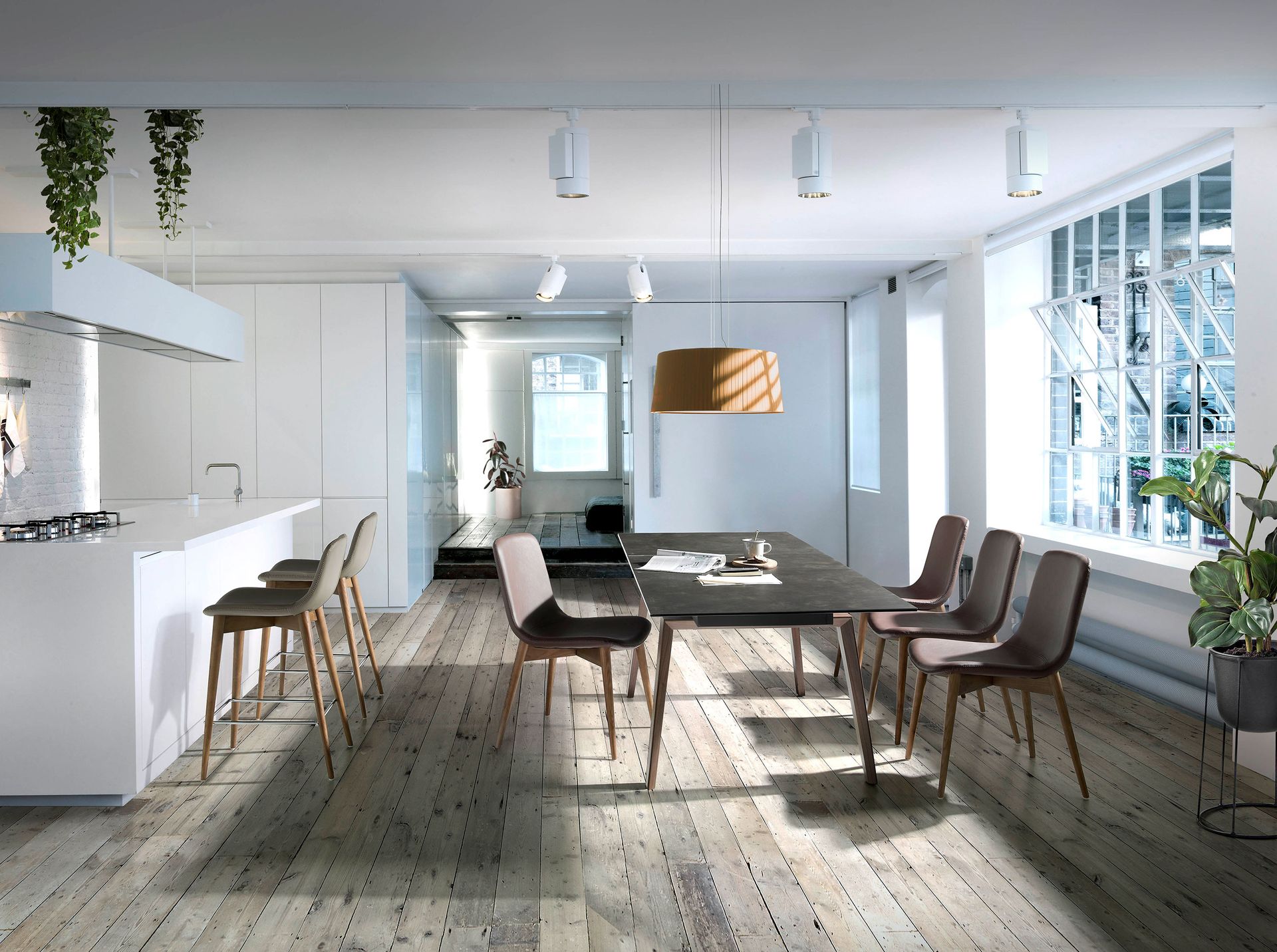 Dining table Walnut porcelain marble