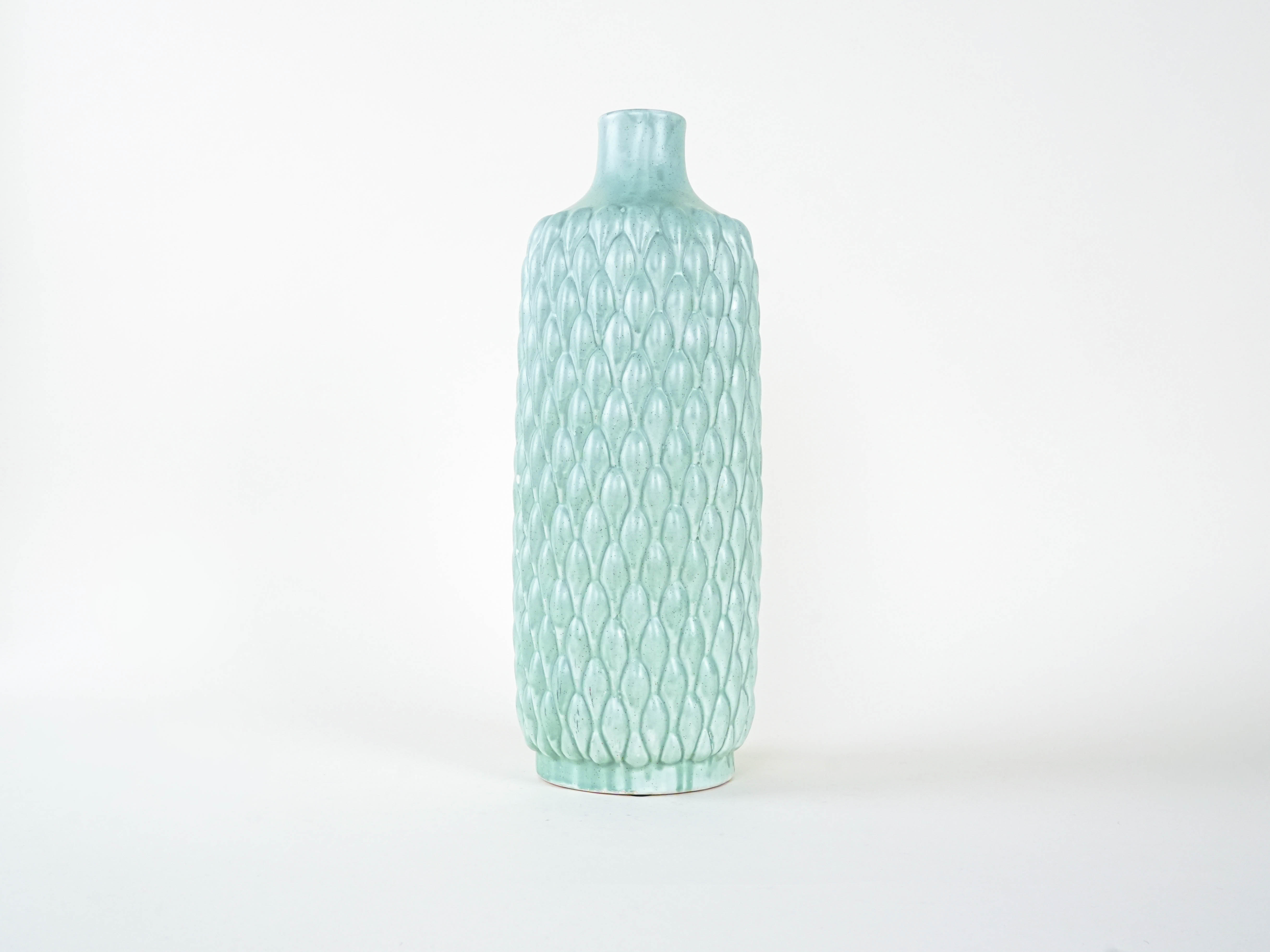 Keramikvase Mintgrün 1960er Jahre