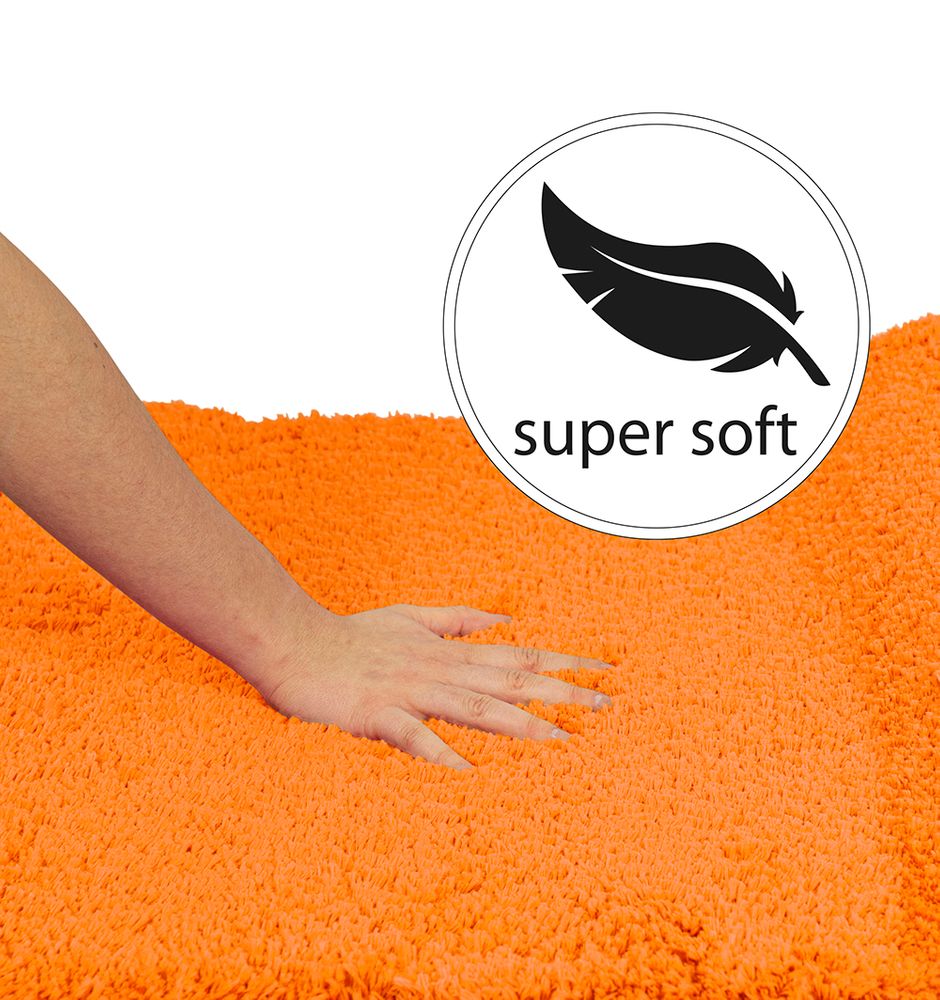 2x Badematten-Set Microfaser Orange