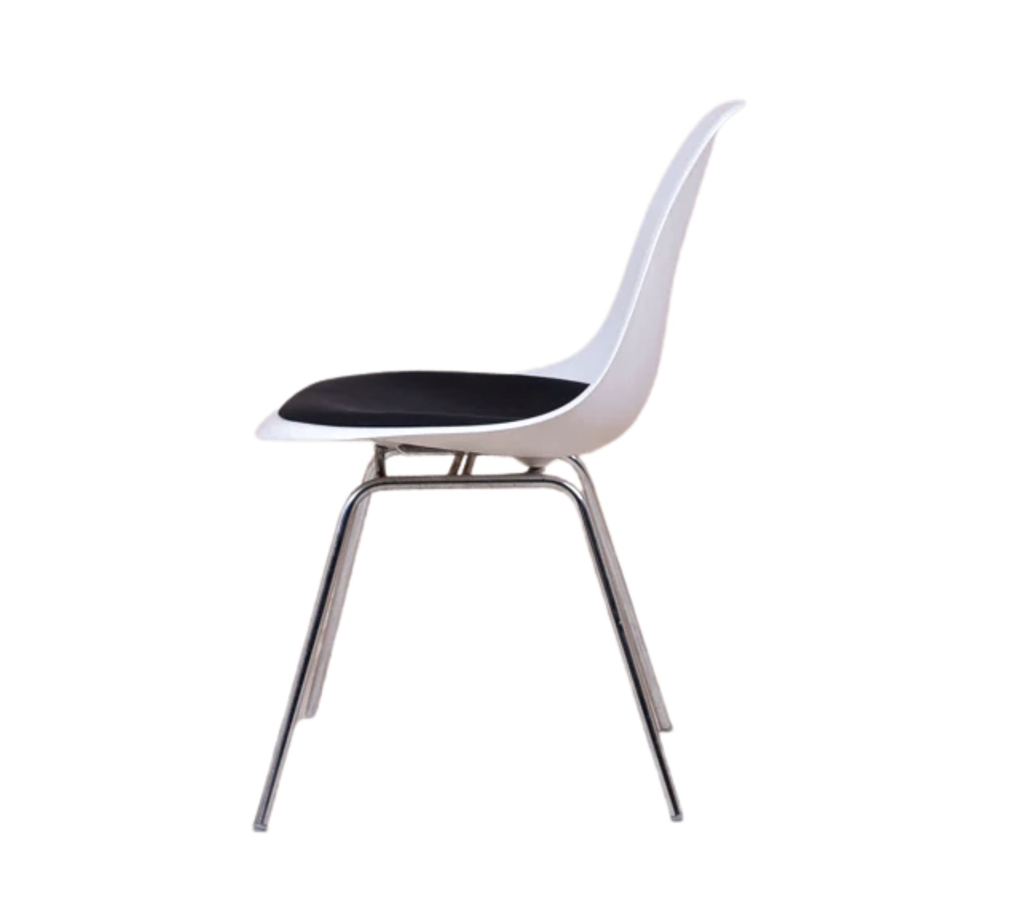 Eames DSX Plastic Side Chair mit Kissen Weiß