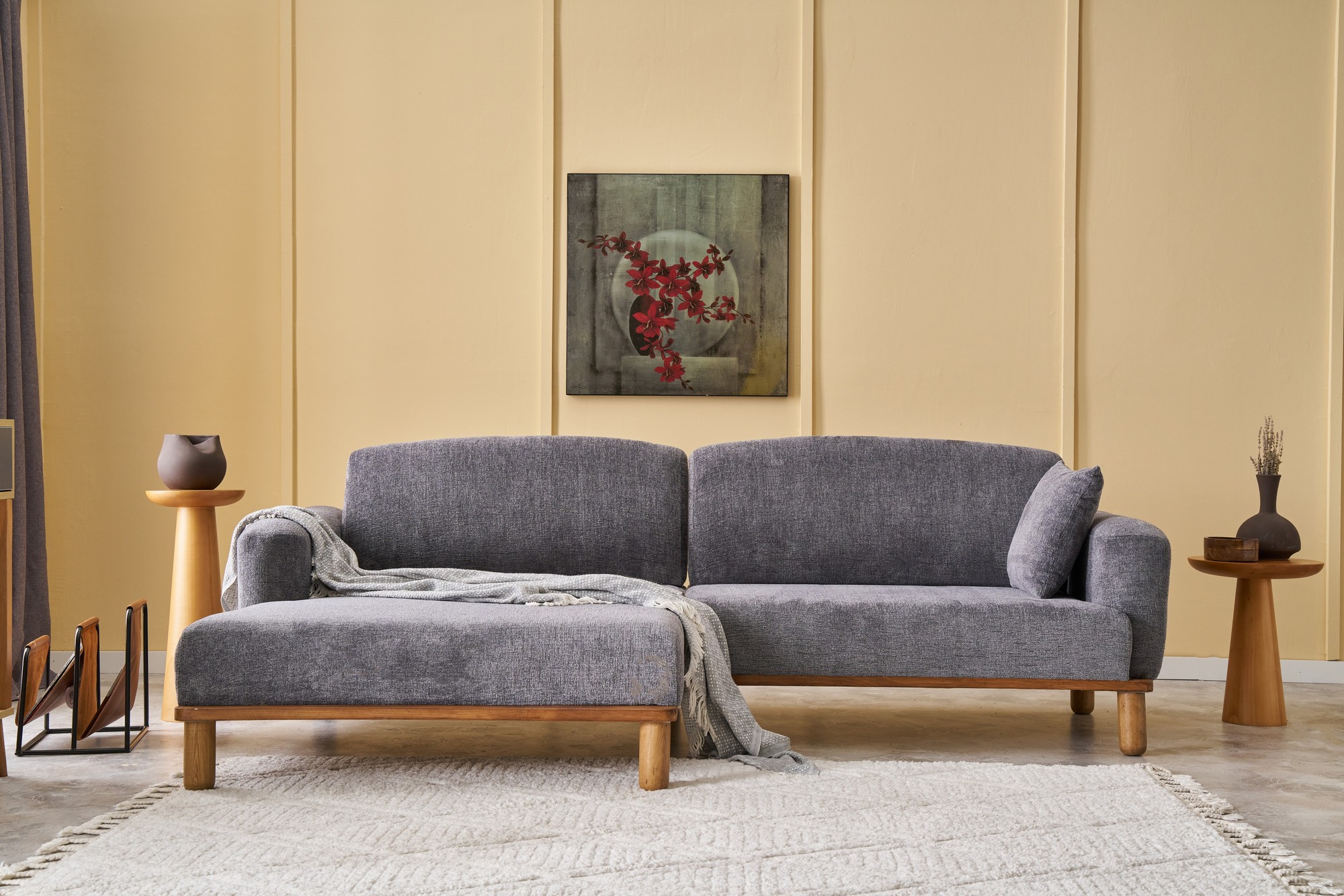 Rens Sofa Récamiere Links Grau