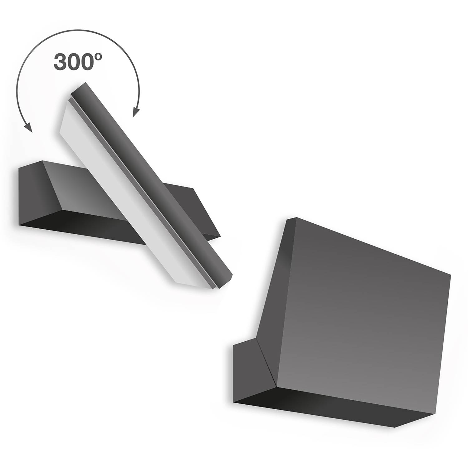 Bergen Wandleuchte Polycarbonat Eisen Schwarz