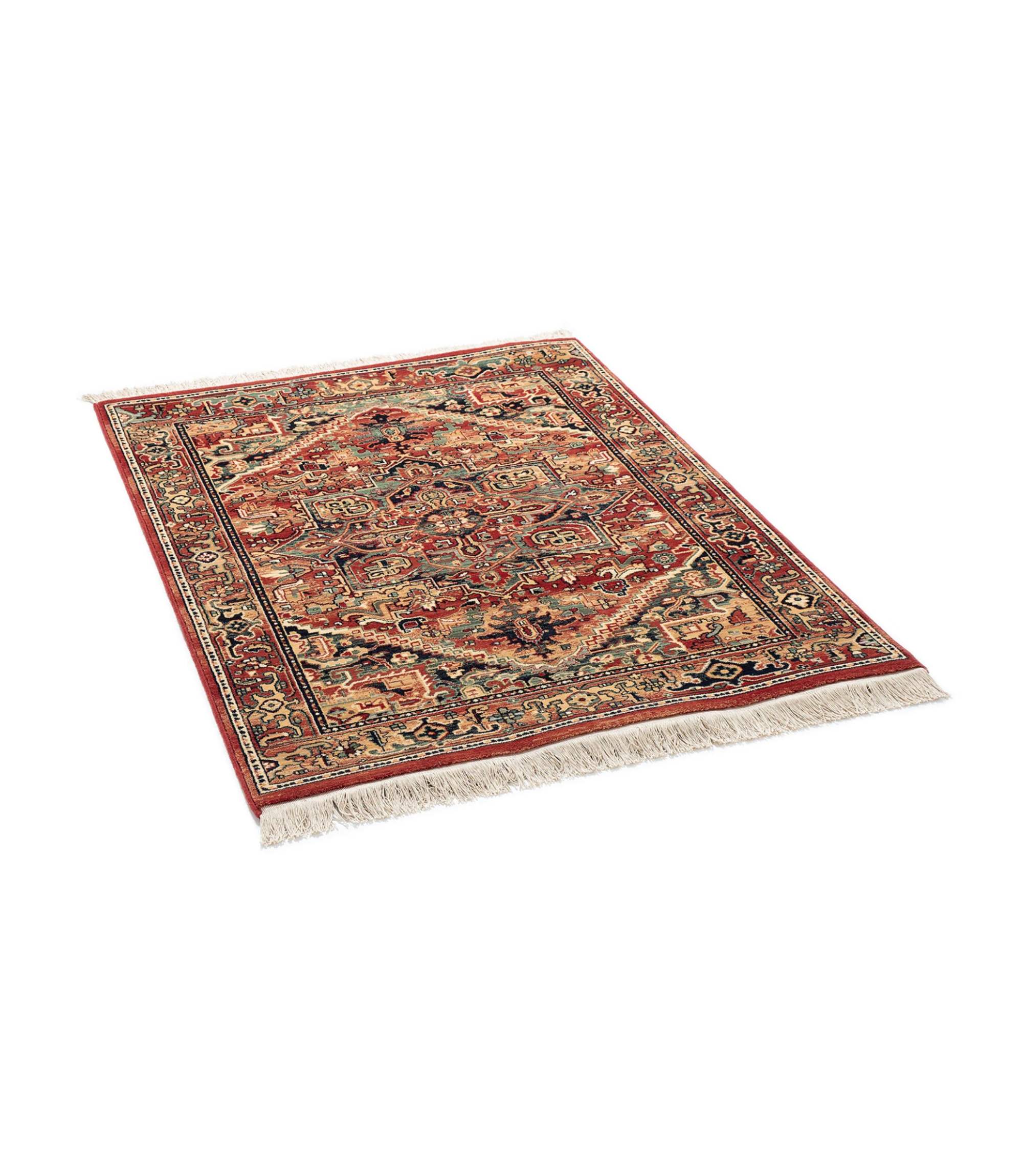 Wollteppich Schurwolle Rot 60 x 85 cm