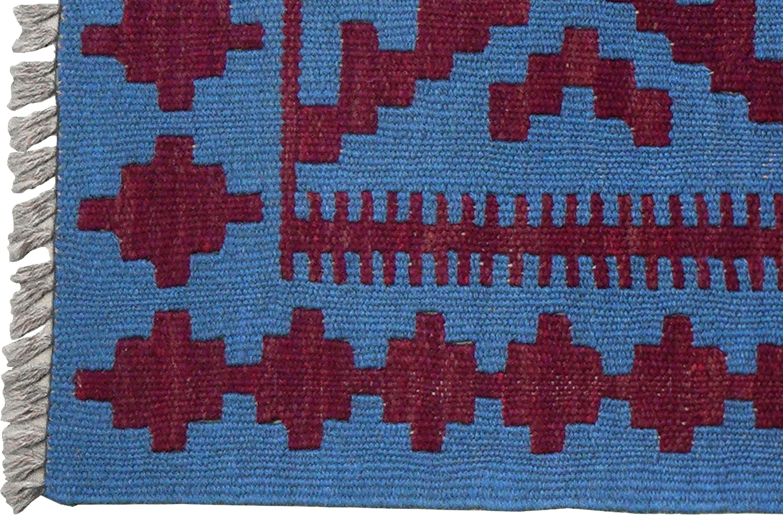 Kilim Gashgai Teppich Wolle Blau