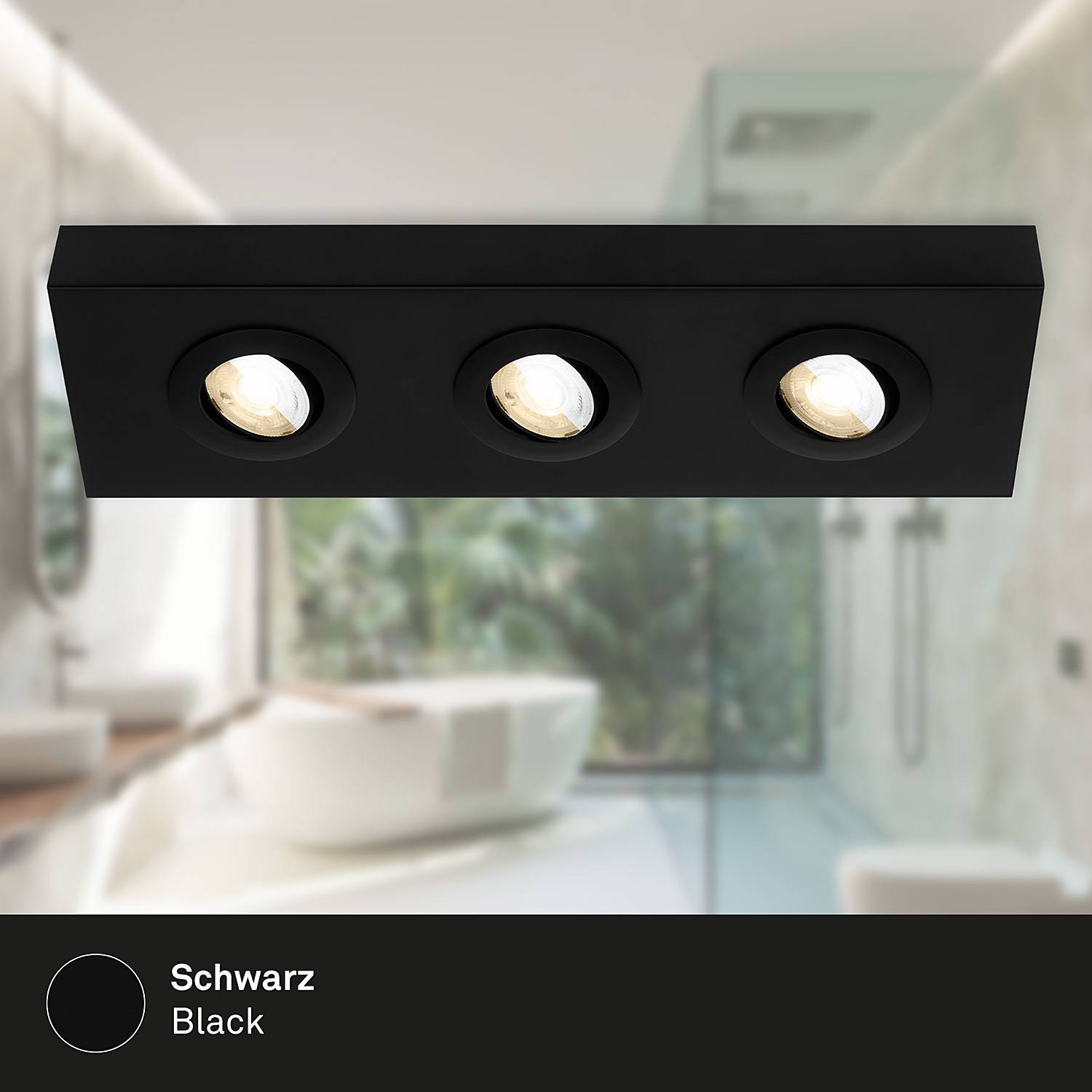 Morco LED-Deckenleuchte Aluminium Schwarz 3-flammig
