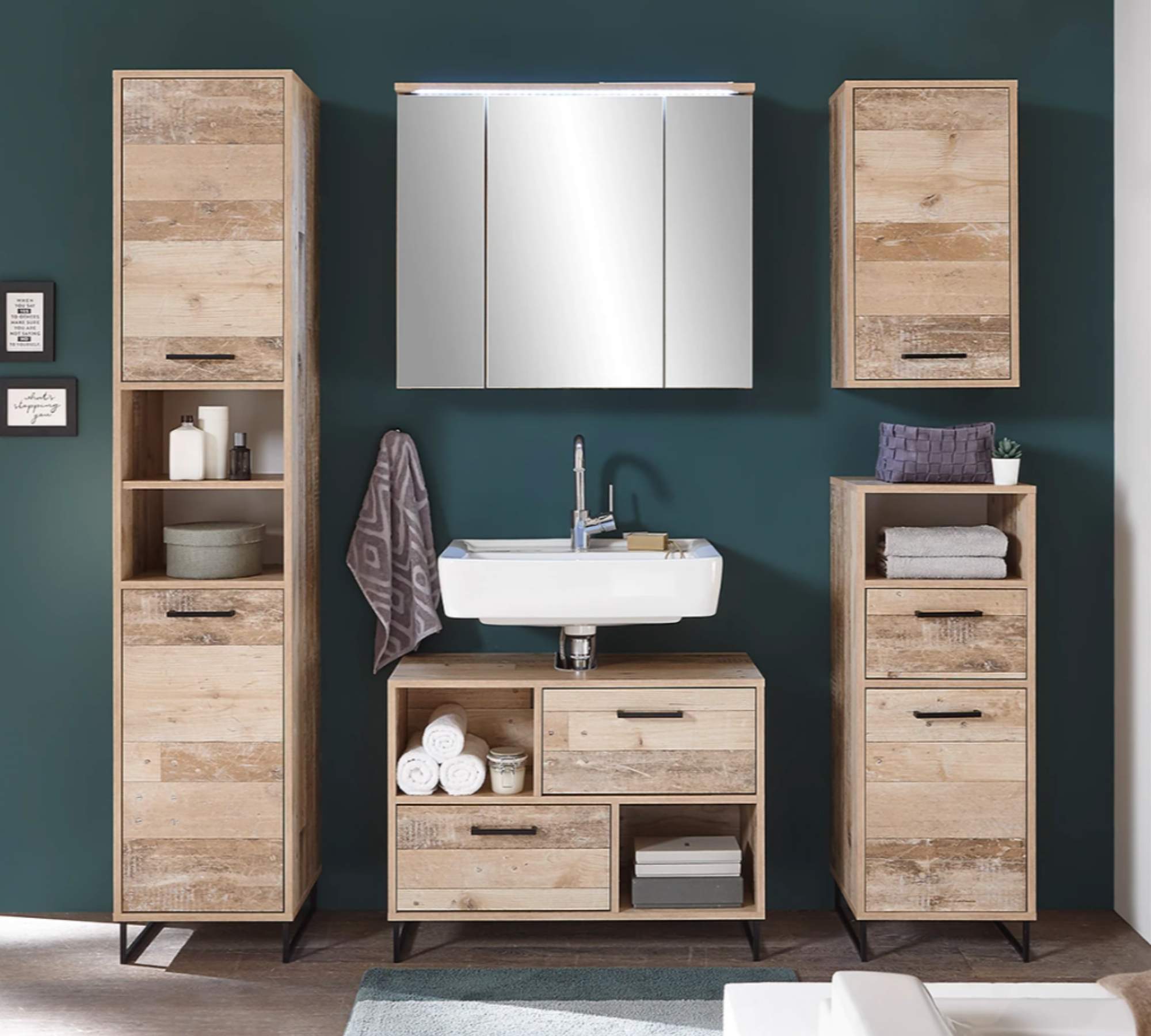 Waschbeckenunterschrank Holz Used Wood Dekor